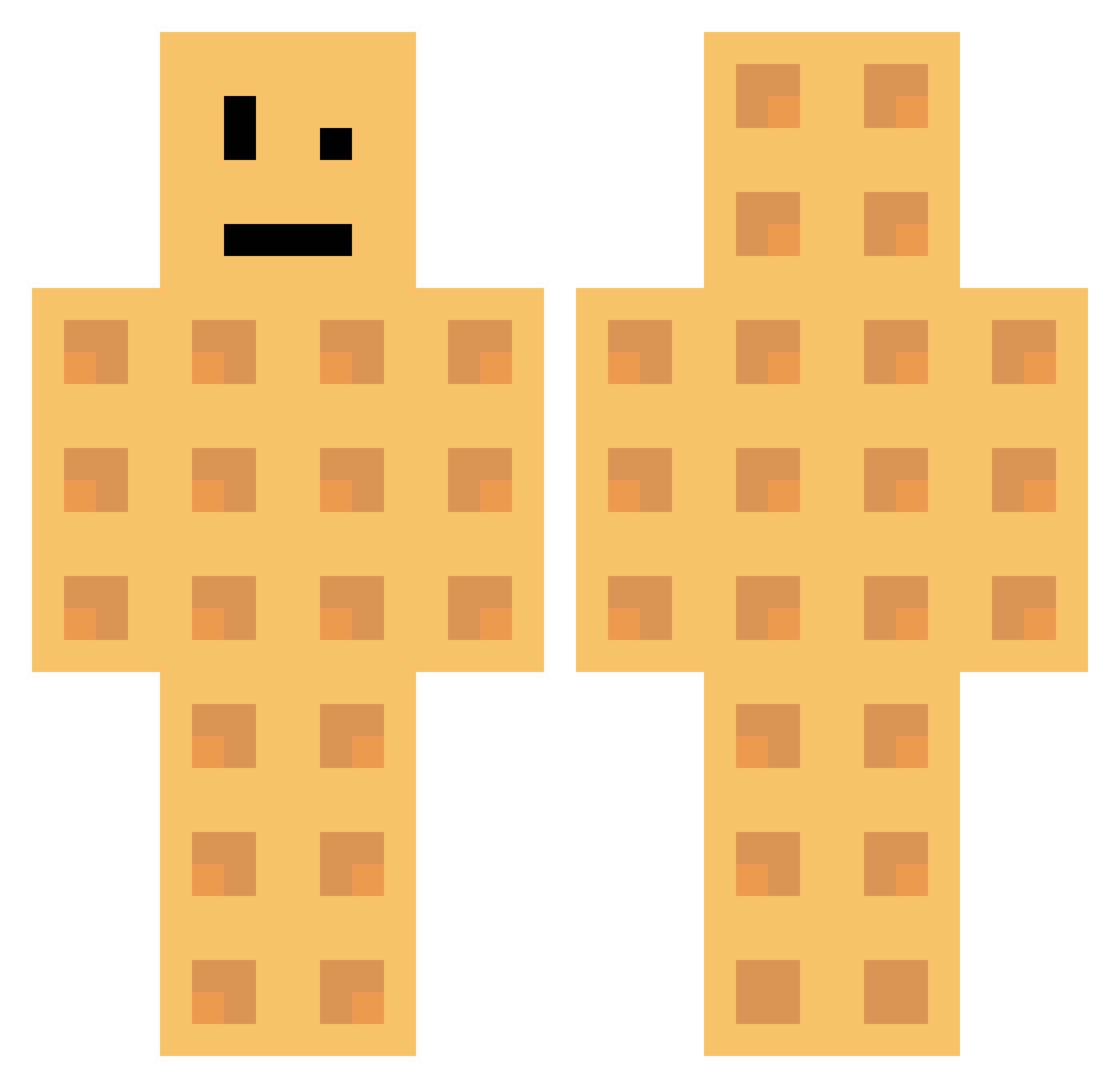 minewaffle2024 Minecraft skin, front and back view