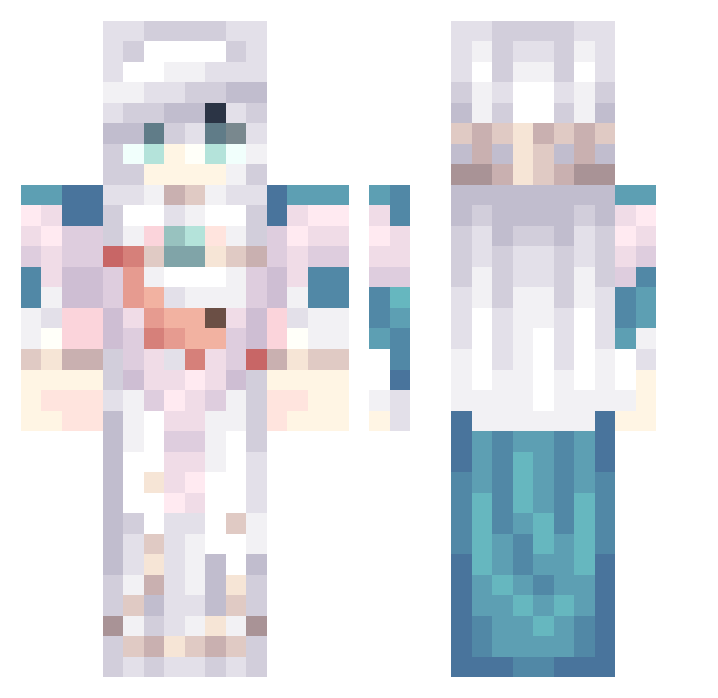Kiiriiriin Minecraft skin, front and back view