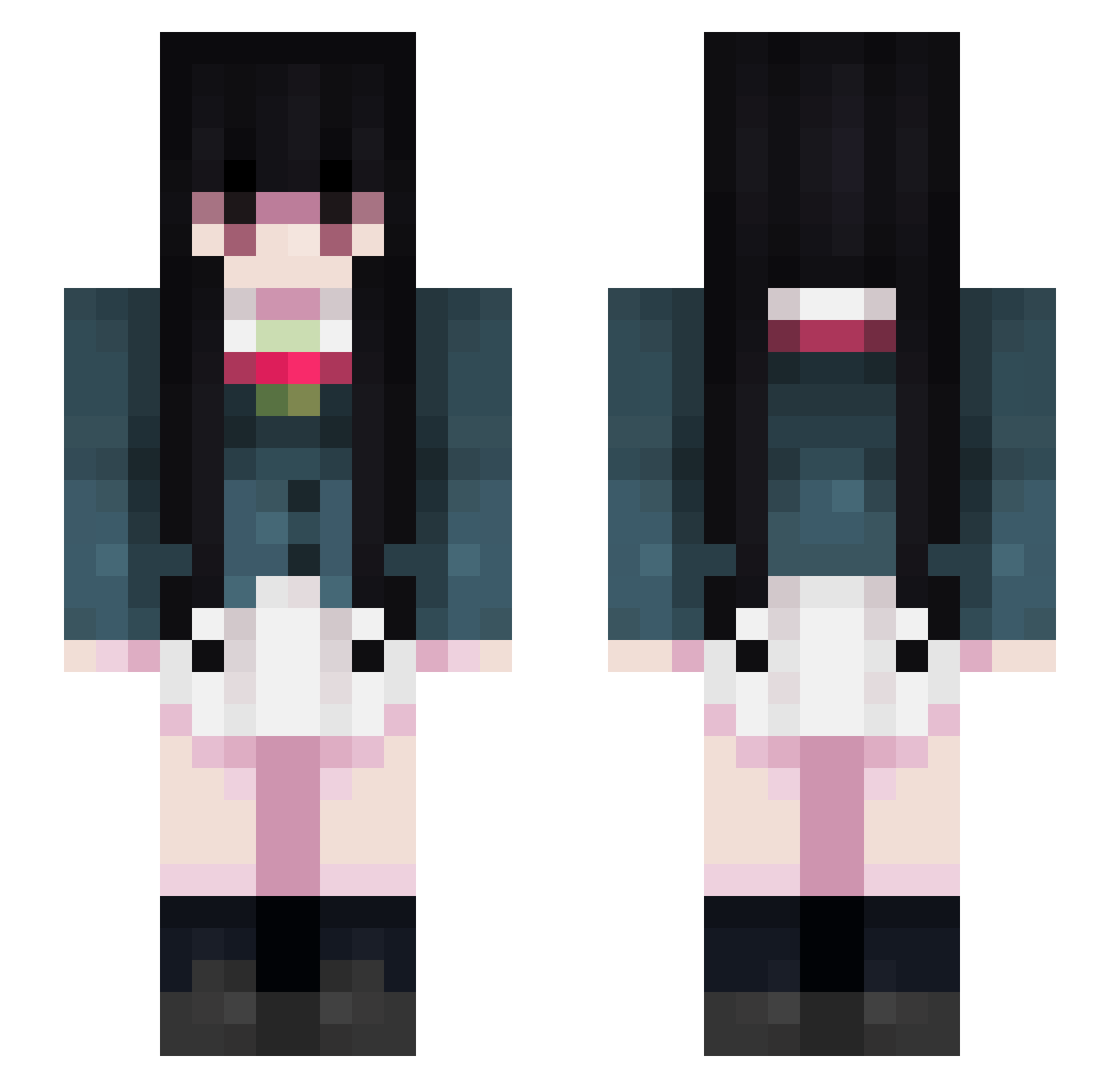 IMPERILS Minecraft skin, front and back view