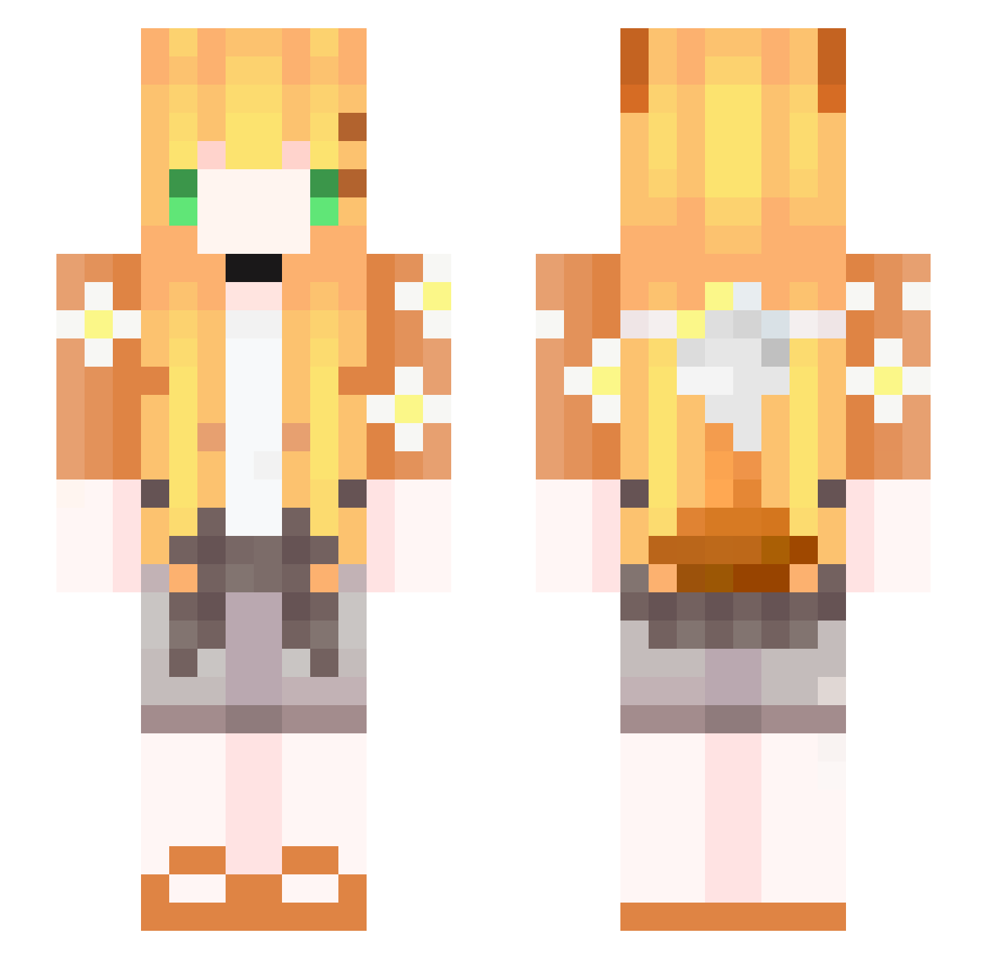 _Cryptomnesia Minecraft skin, front and back view