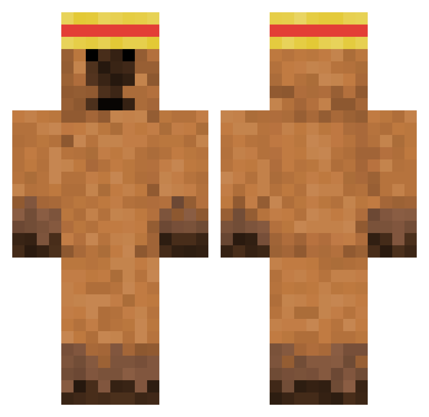 Aqwais Minecraft skin, front and back view