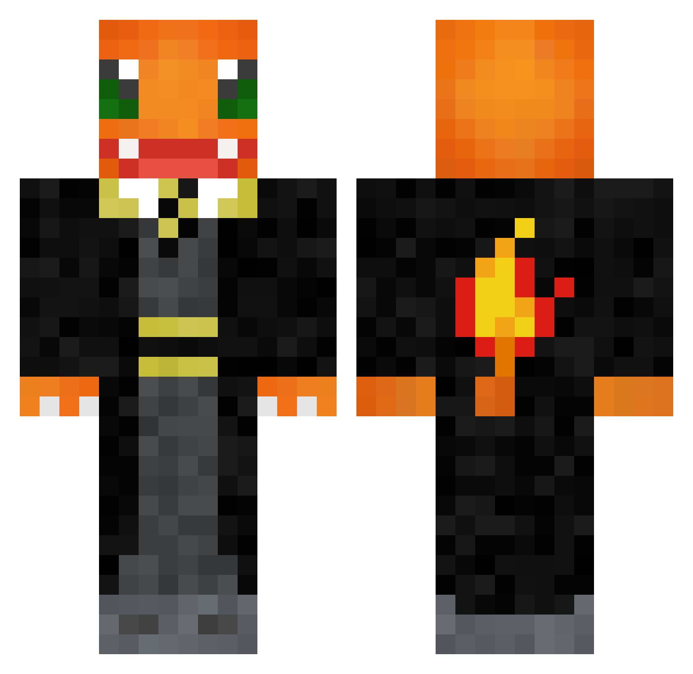 Norius Minecraft skin, front and back view