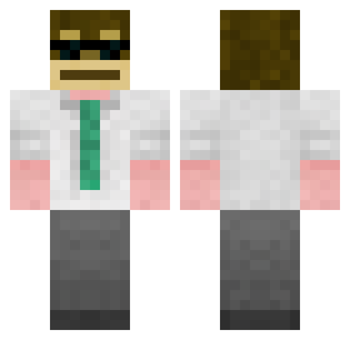 aszm Minecraft skin, front and back view