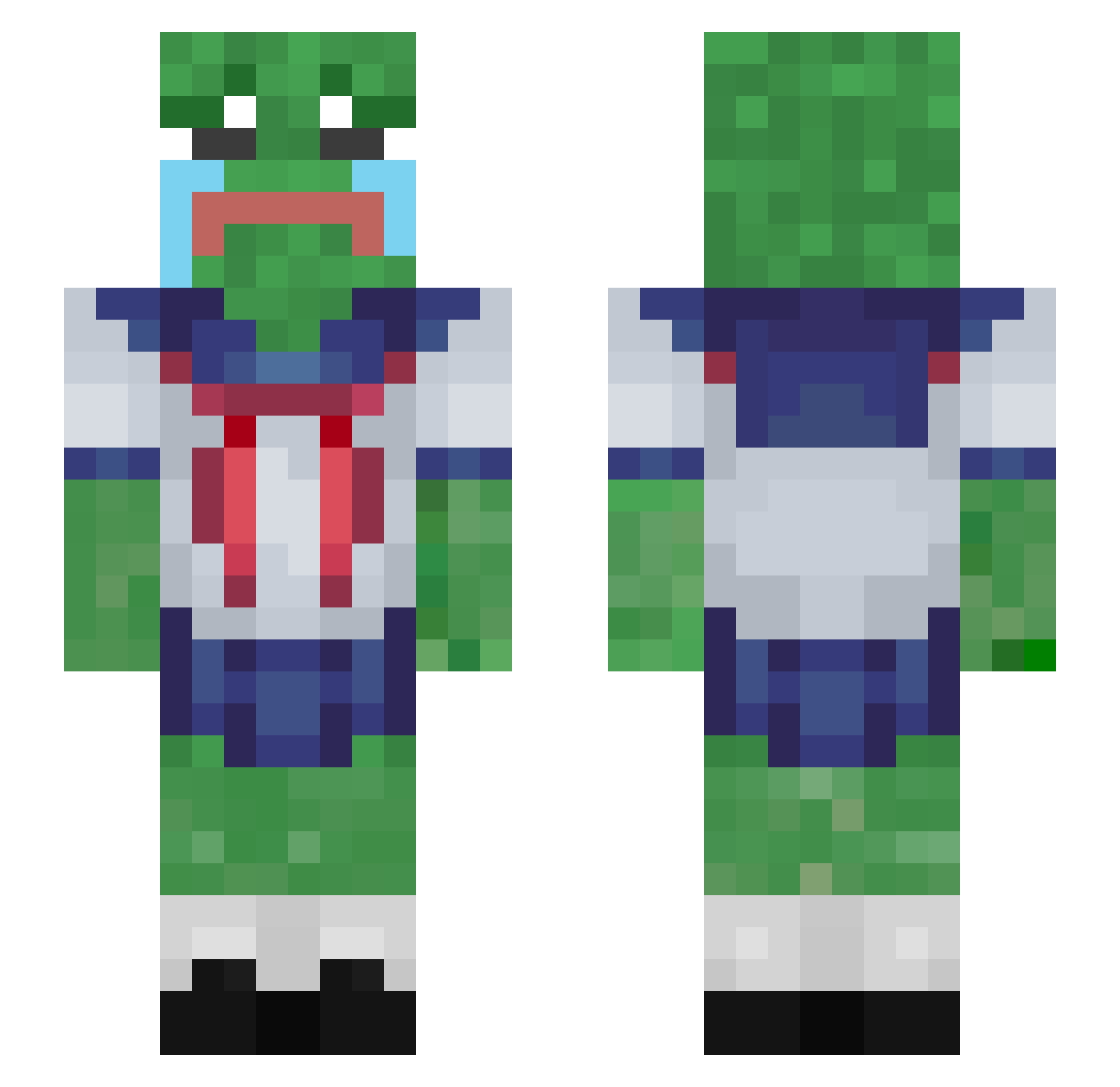 Angelle Minecraft skin, front and back view