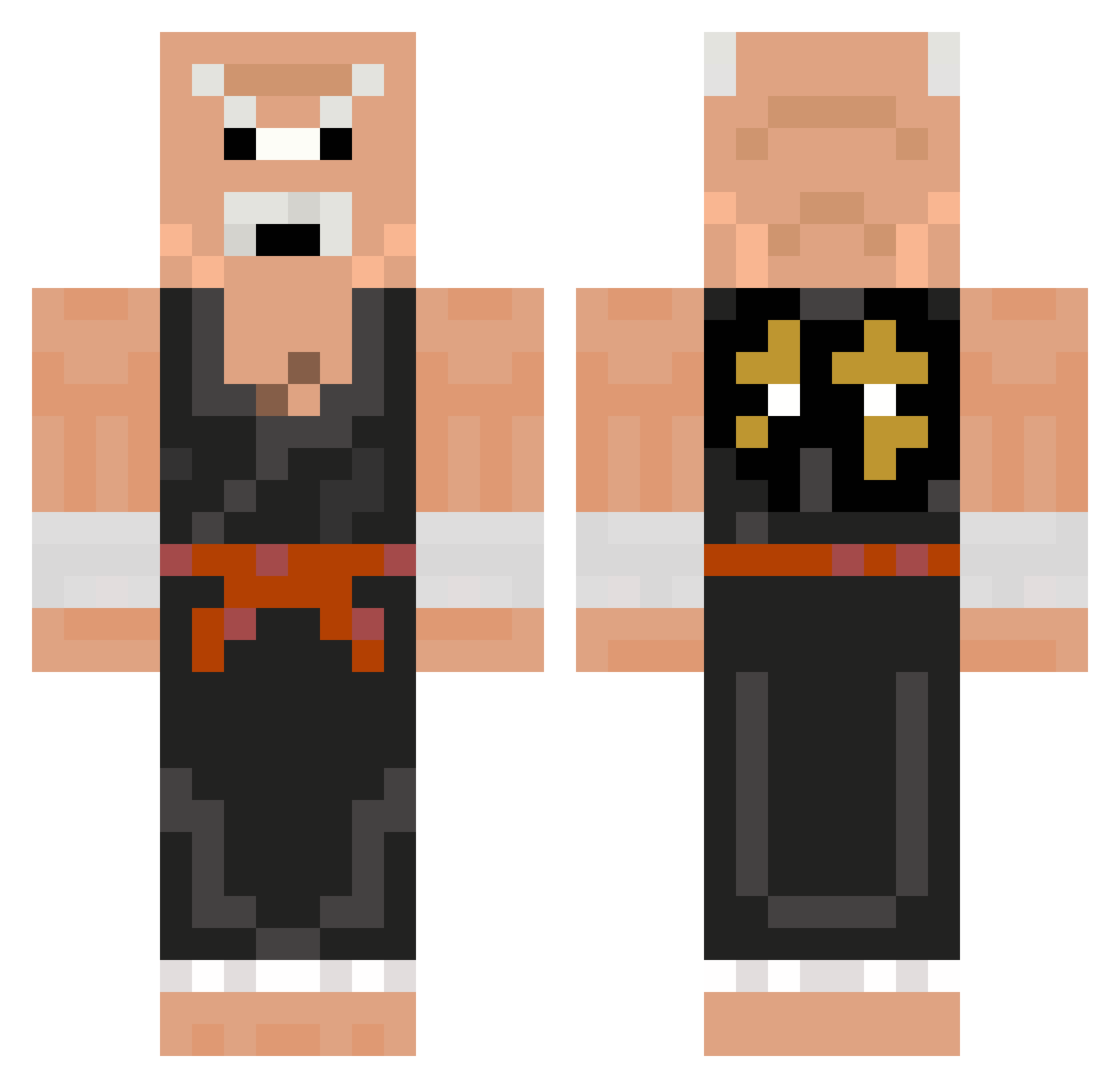 Swishssb Minecraft skin, front and back view