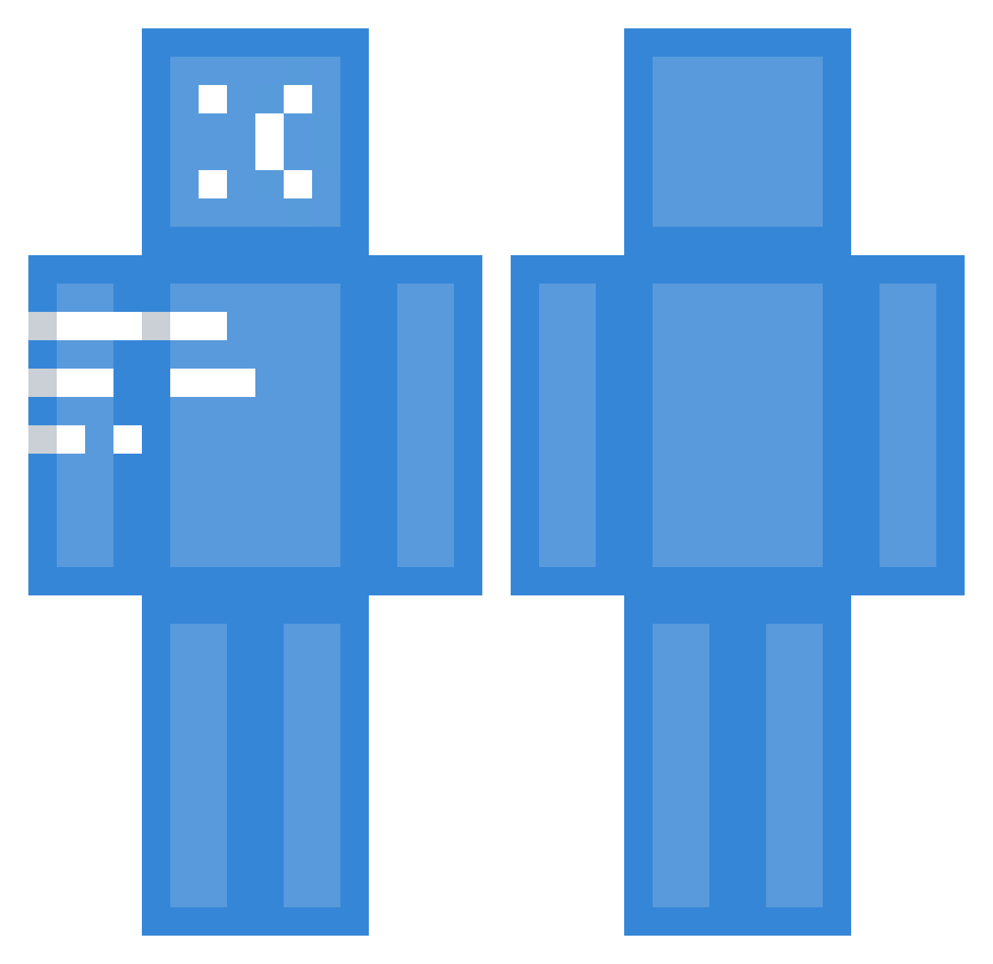 Gubbity Minecraft skin, front and back view