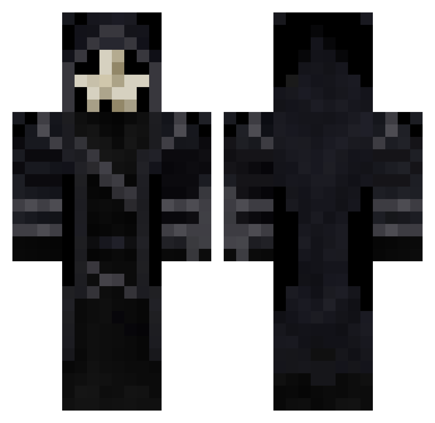 Iezu Minecraft skin, front and back view