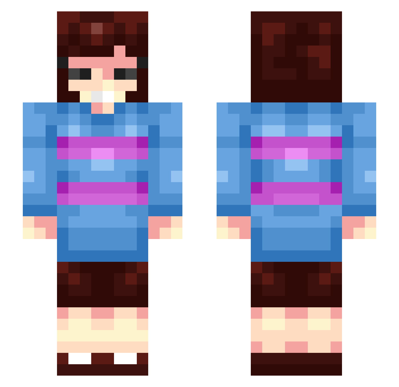 netherdragongod Minecraft skin, front and back view