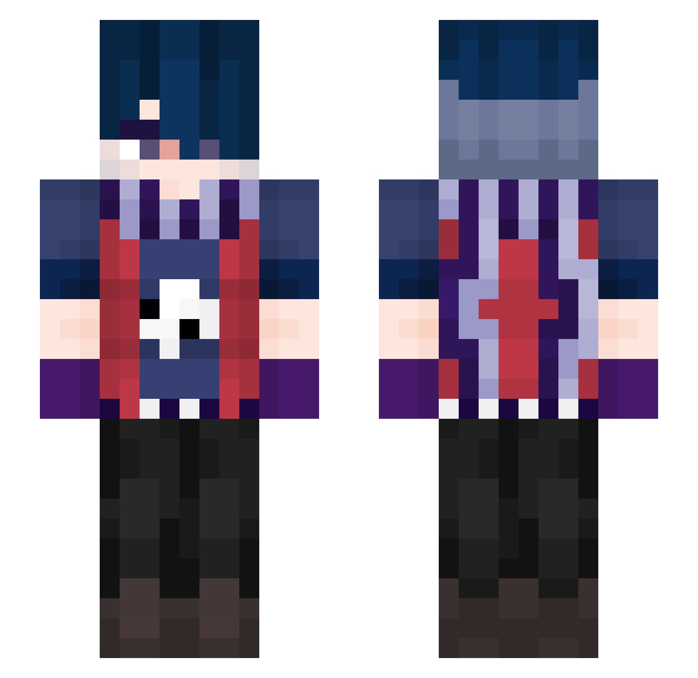 OHAVERDARTH Minecraft skin, front and back view