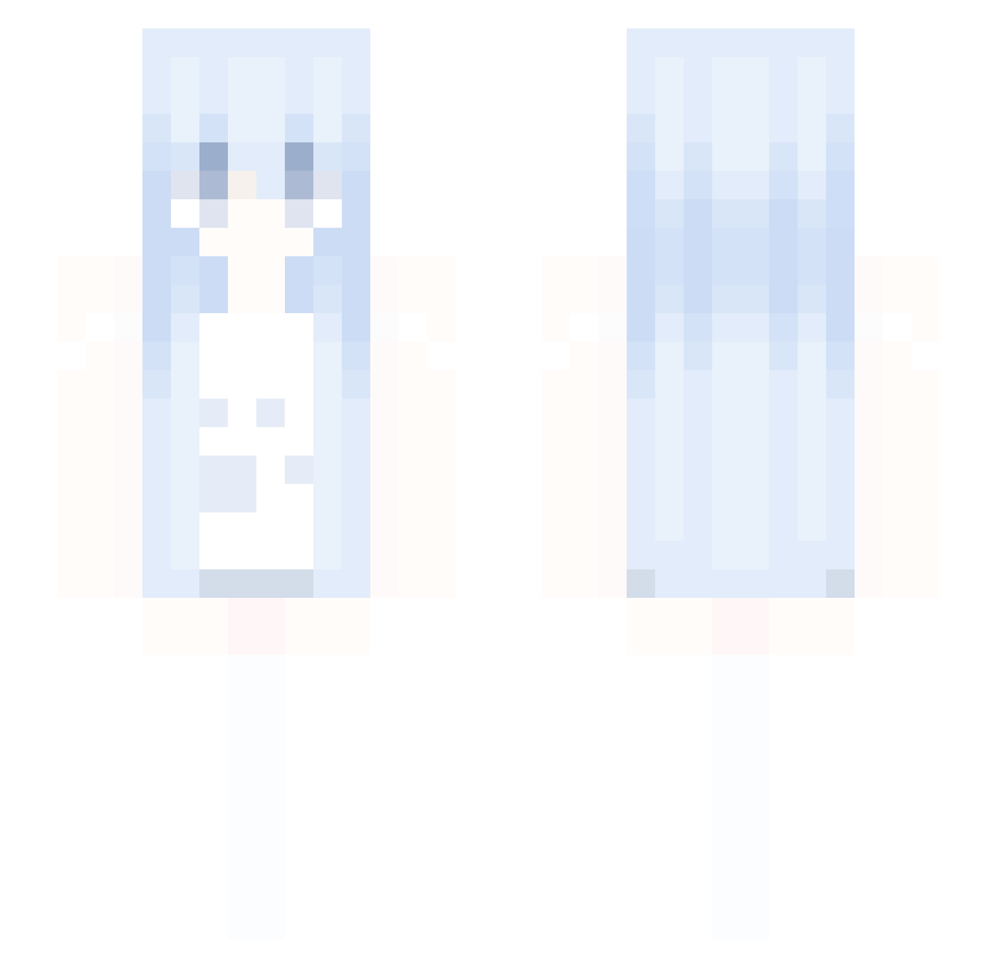 meioka Minecraft skin, front and back view