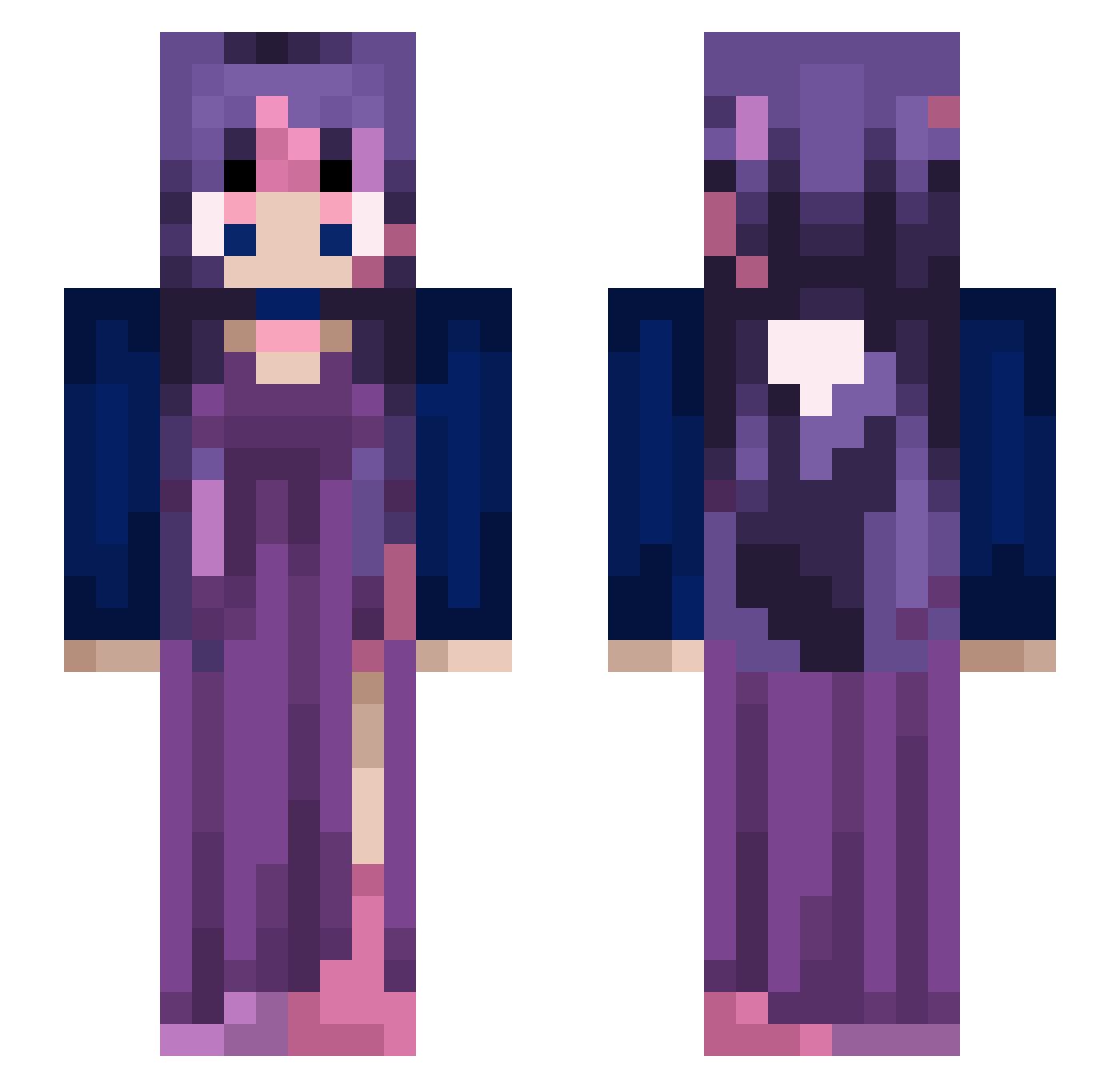 SunnyBunny556 Minecraft skin, front and back view