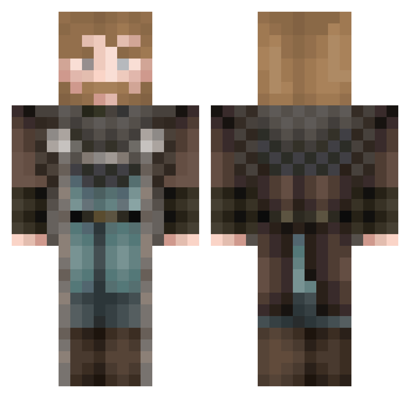 belboo96 Minecraft skin, front and back view