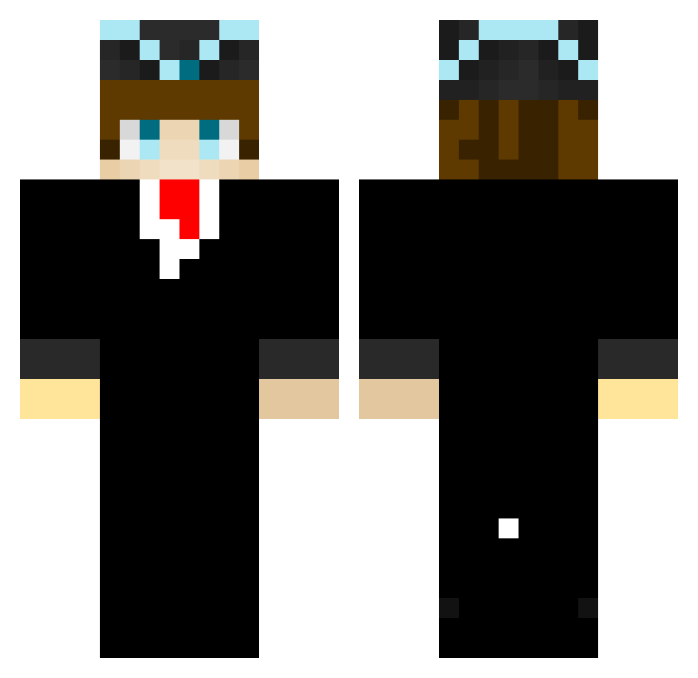 Omeox Minecraft skin, front and back view