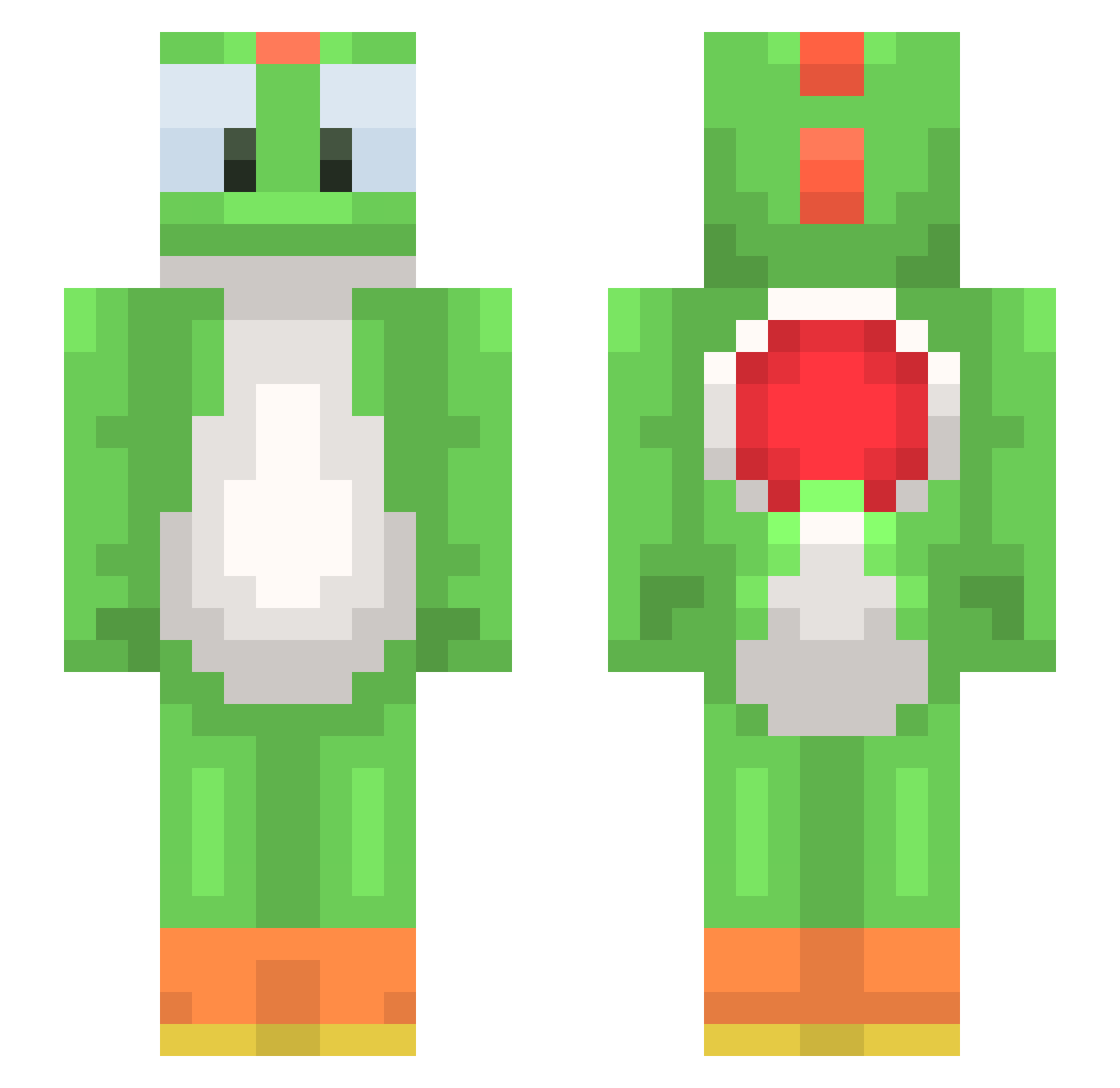 jayuun Minecraft skin, front and back view
