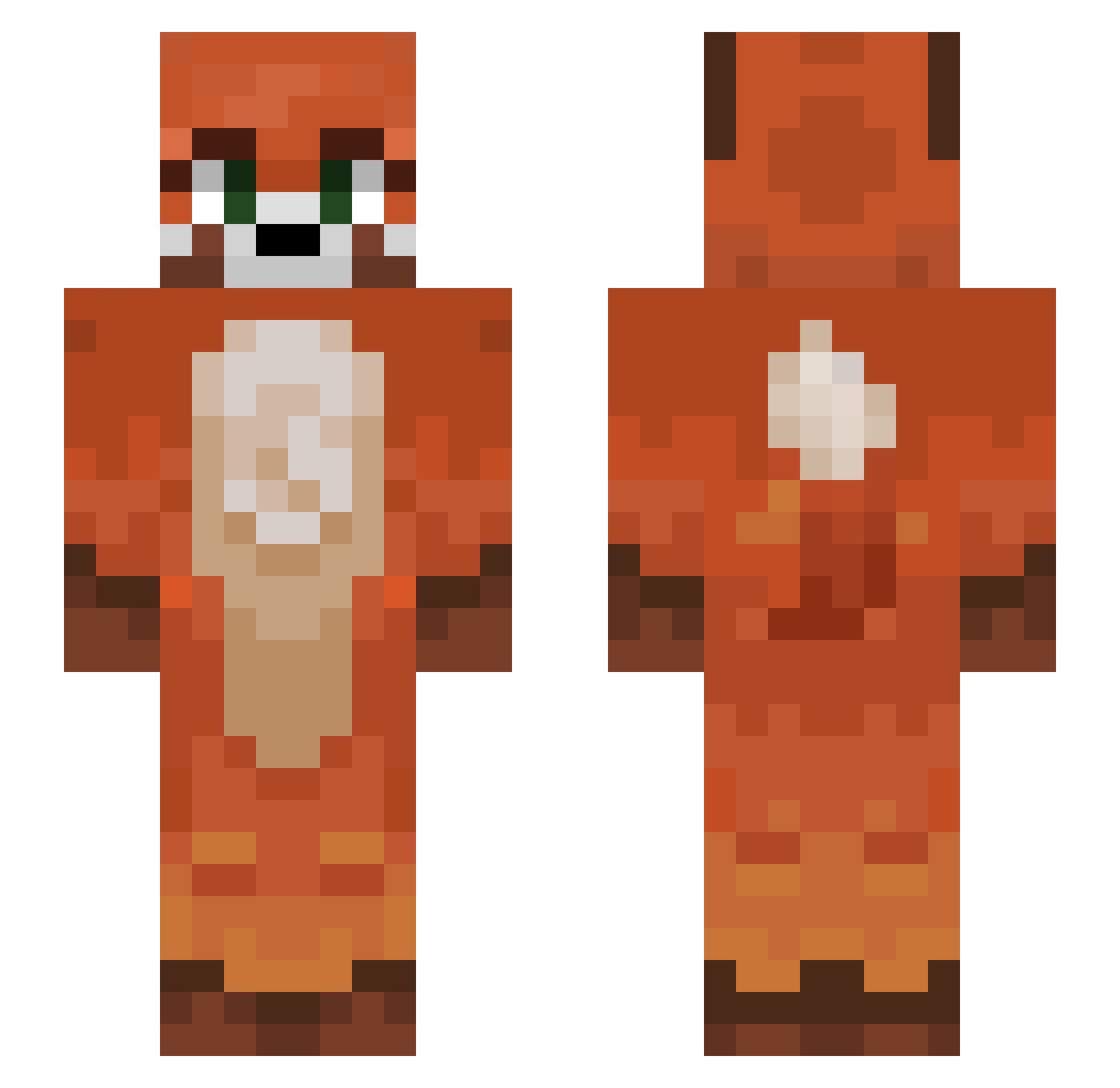 lasciThespian Minecraft skin, front and back view