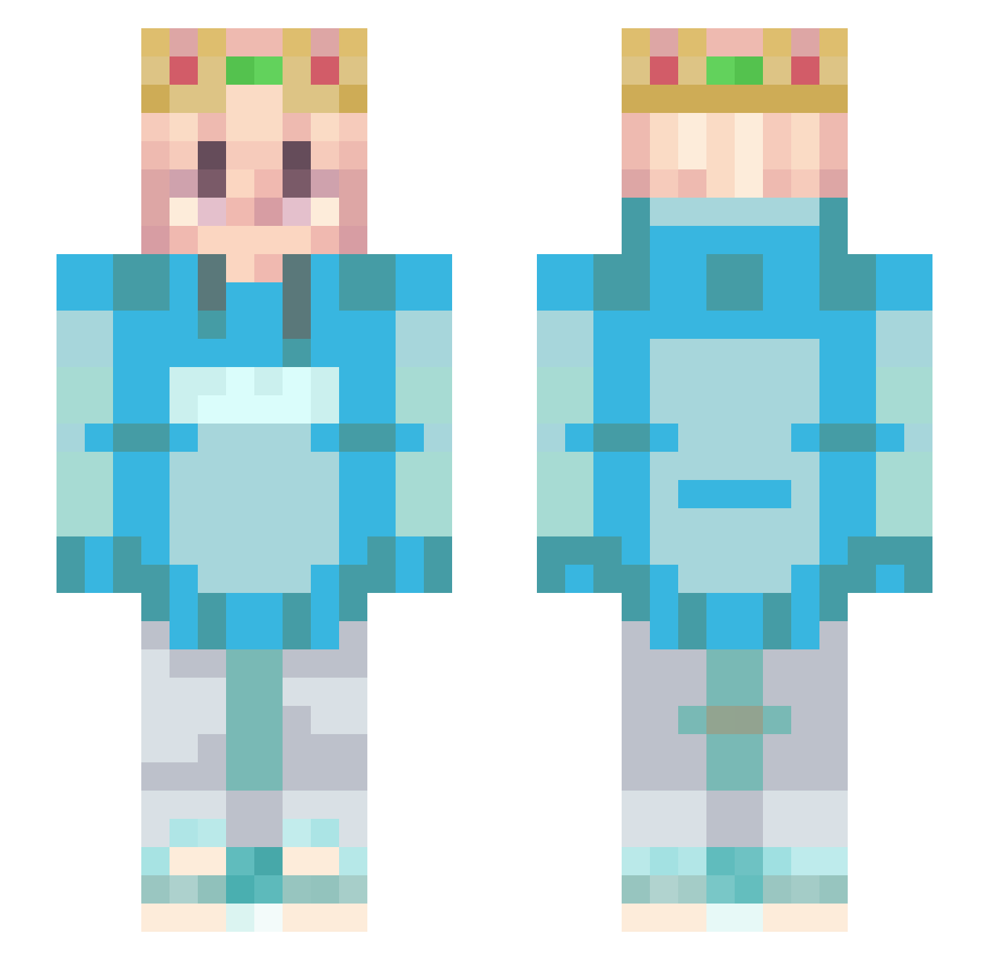 PerLiam14 Minecraft skin, front and back view