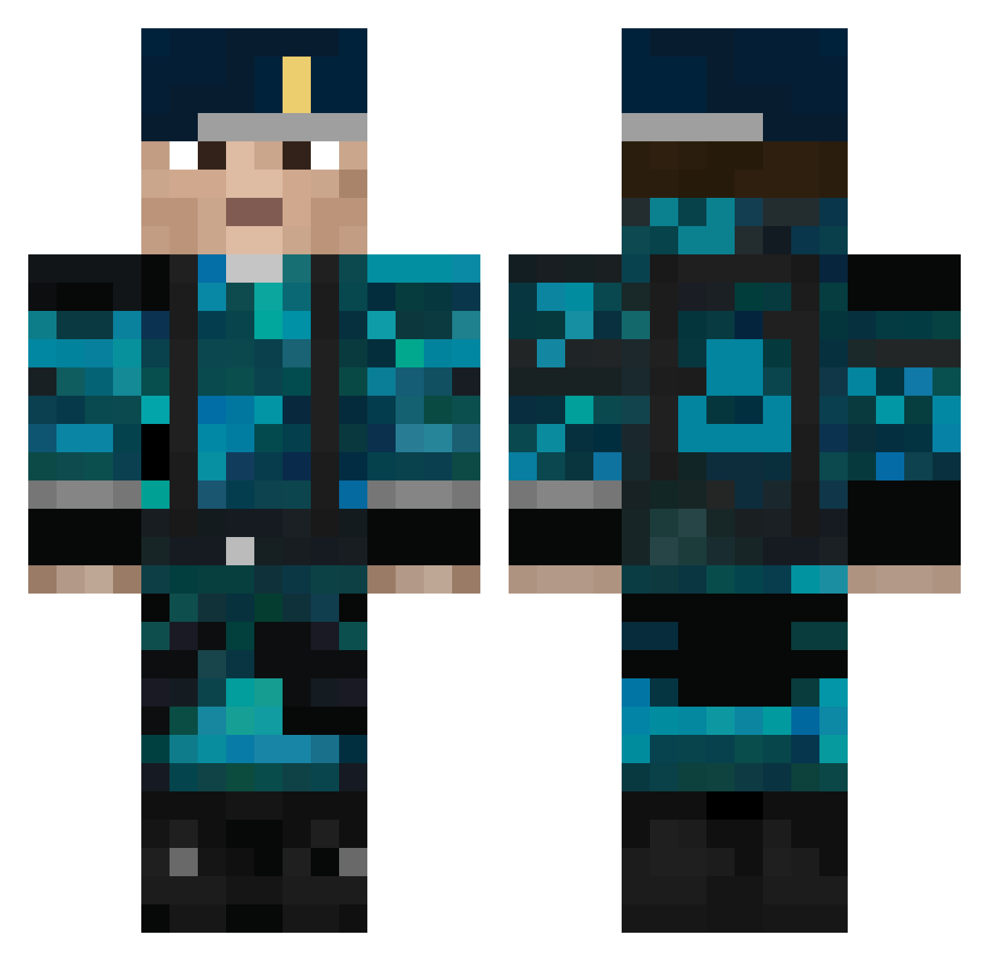 Shtyrlitz Minecraft skin, front and back view