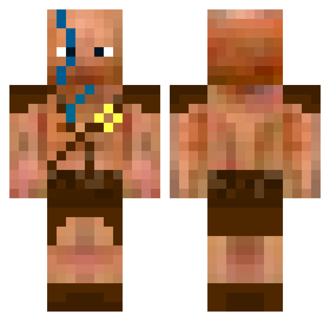 Lobs Minecraft skin, front and back view