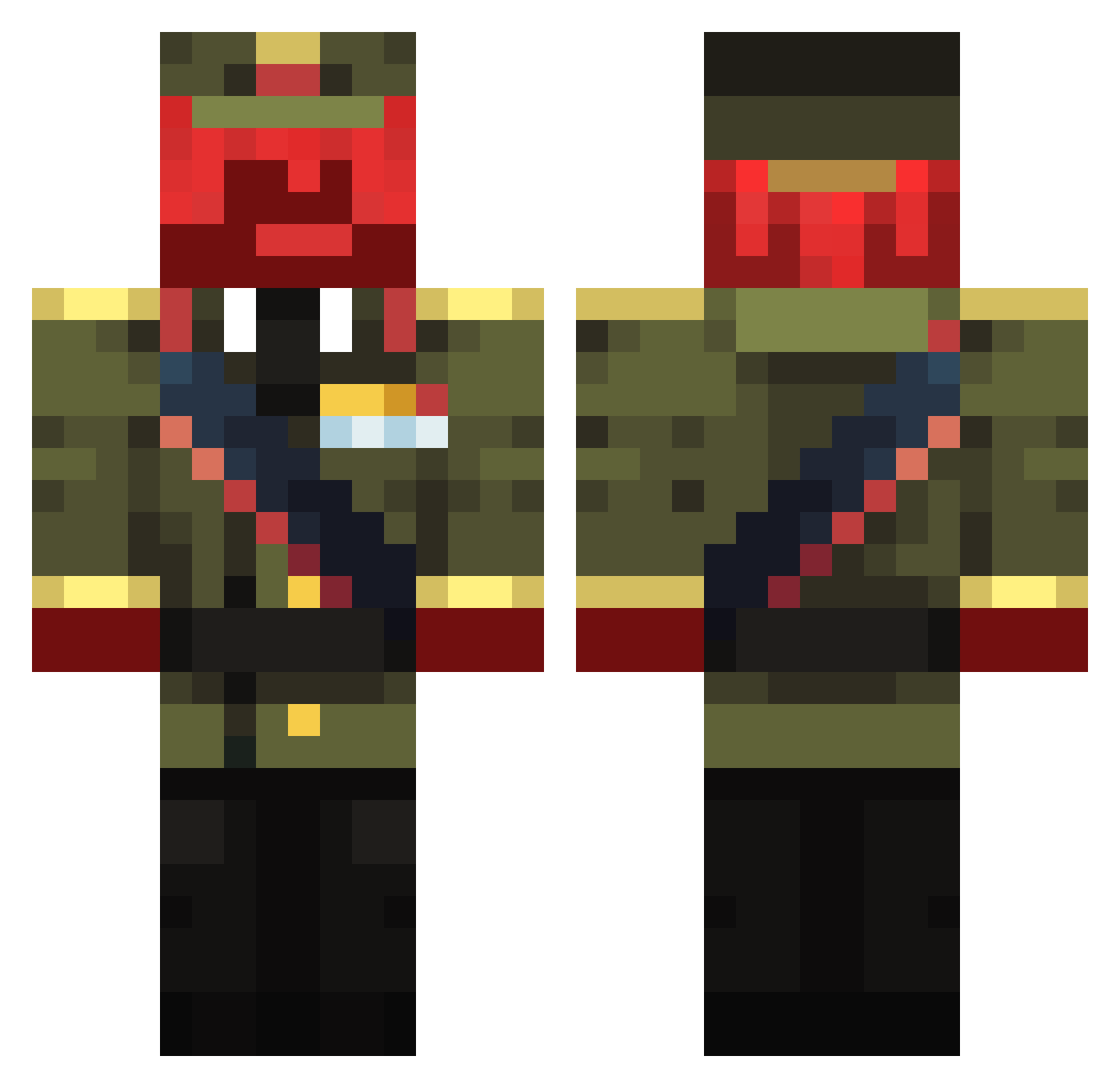 vicaburos Minecraft skin, front and back view