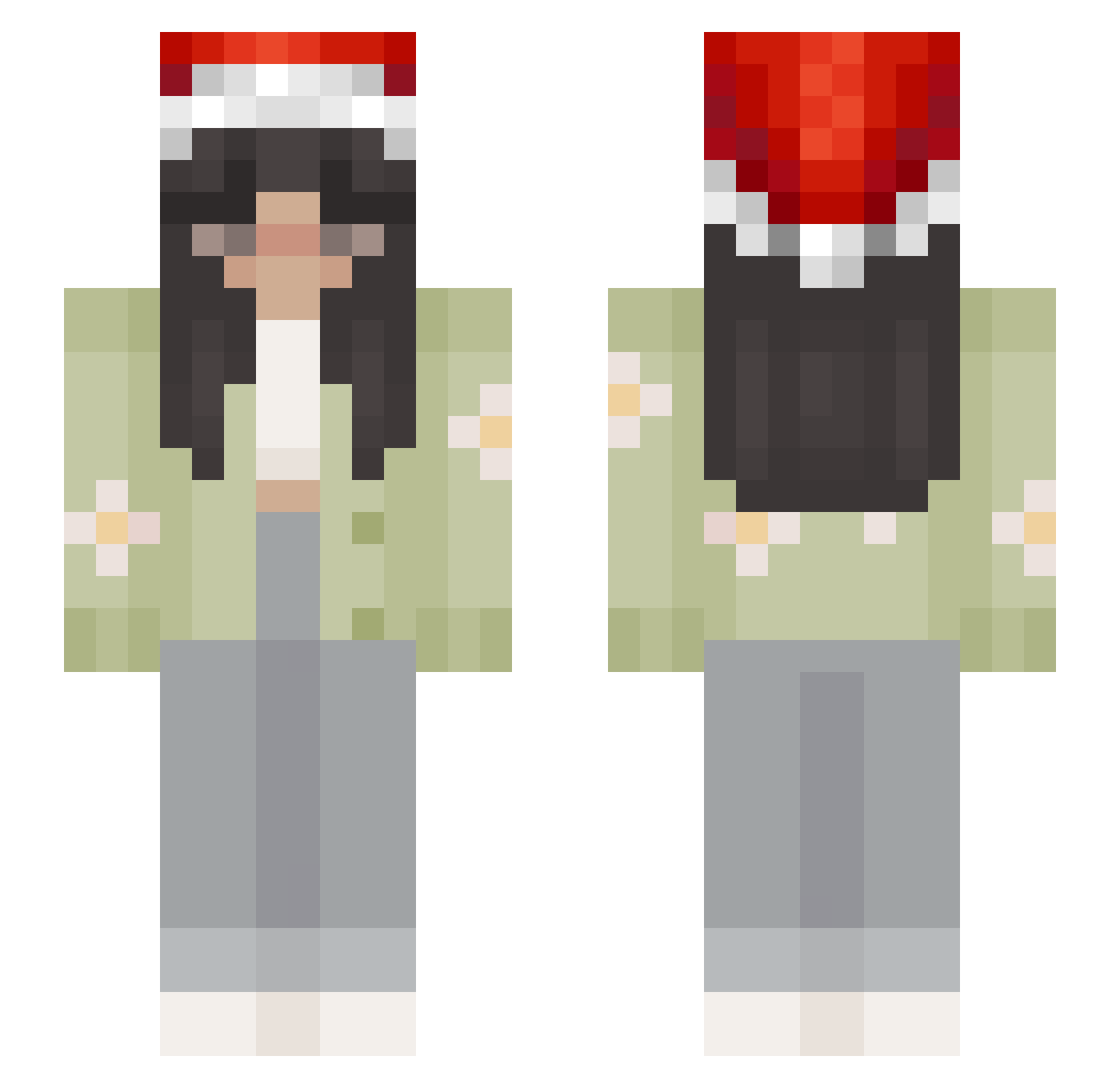 xMarsmallow Minecraft skin, front and back view