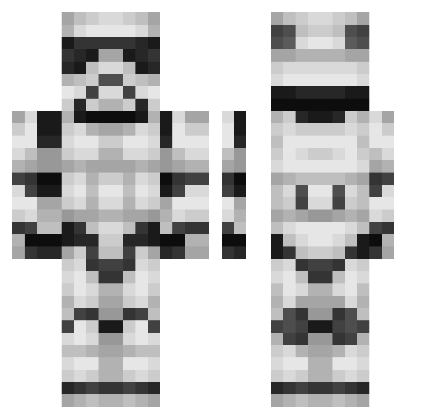 GirlyPear Minecraft skin, front and back view