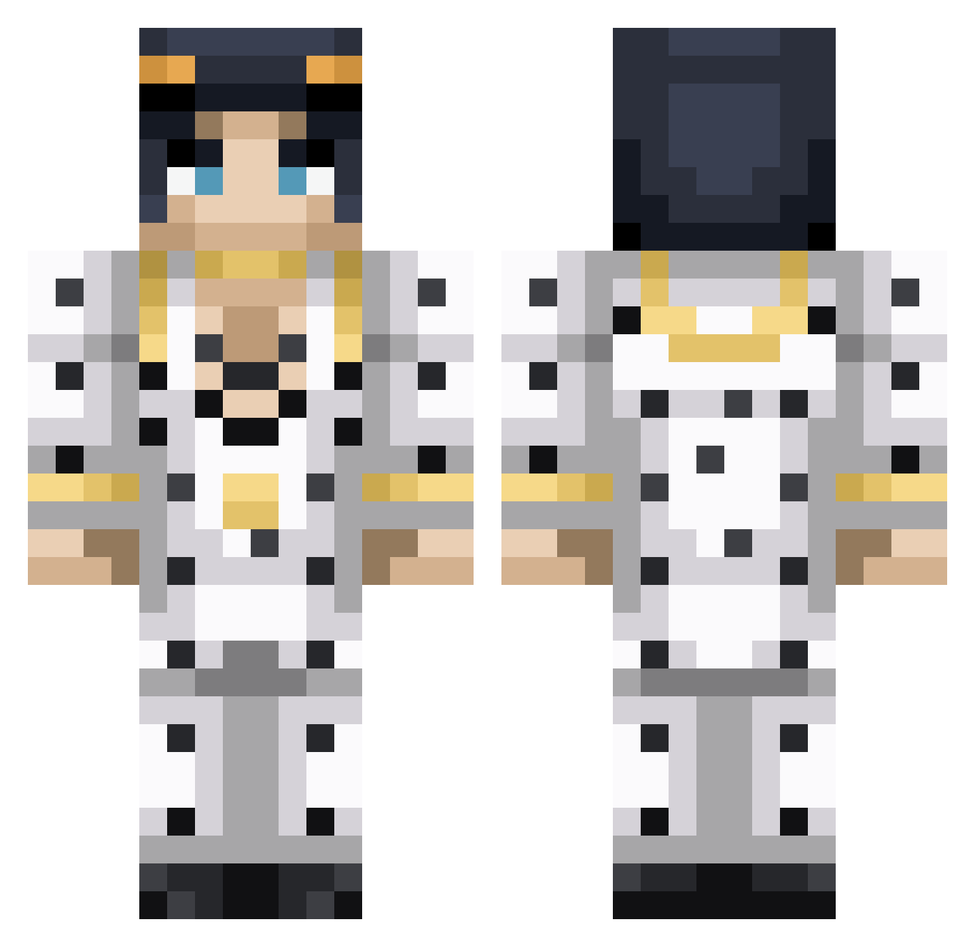awollo Minecraft skin, front and back view
