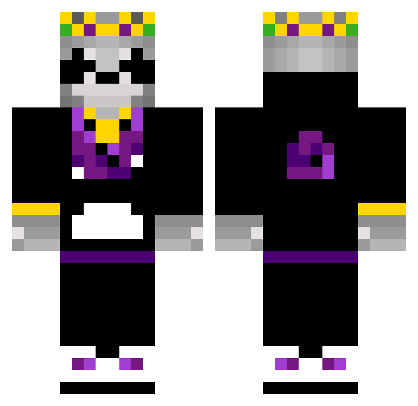 JBurgerr Minecraft skin, front and back view