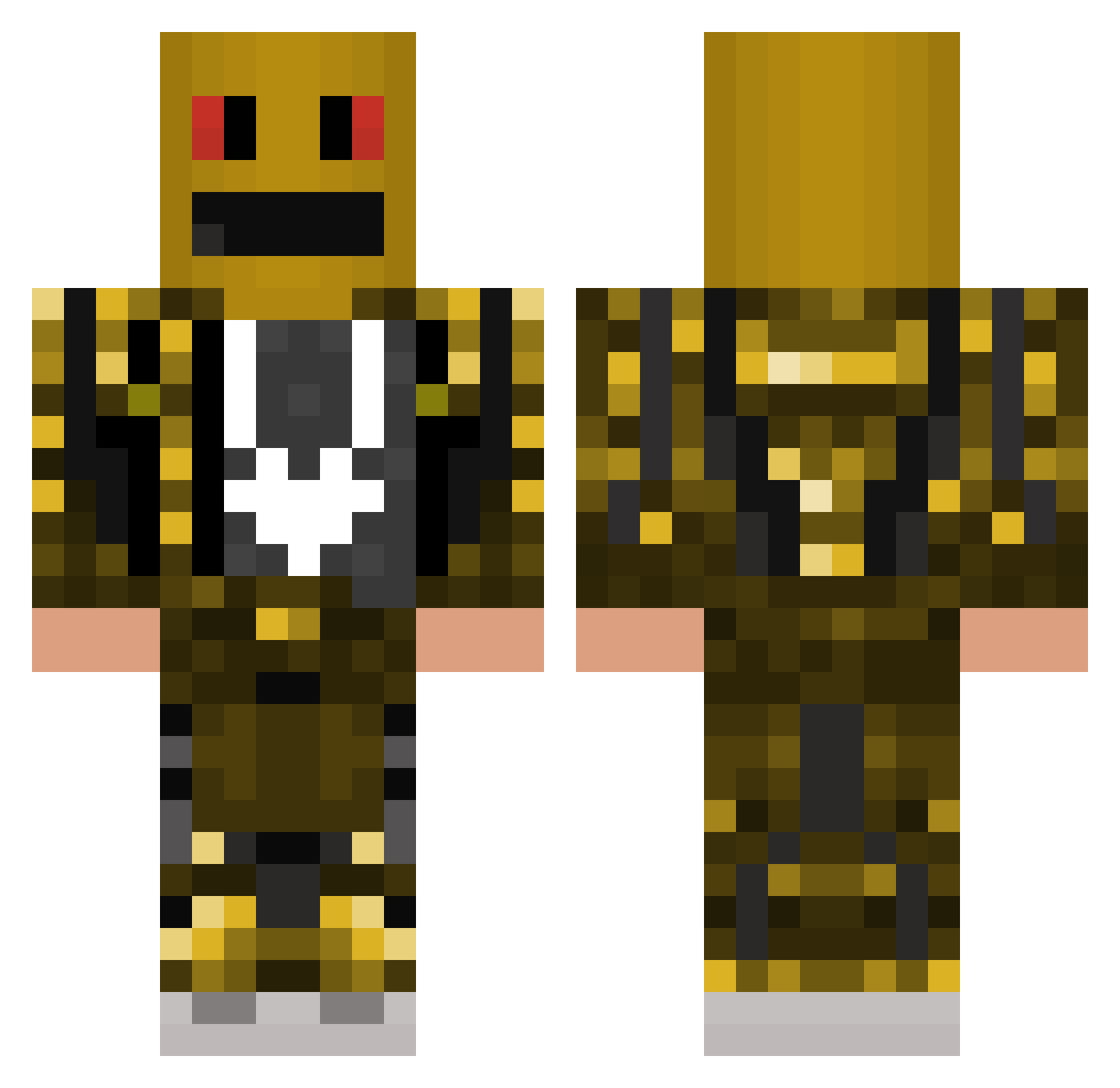 Acidogenic Minecraft skin, front and back view