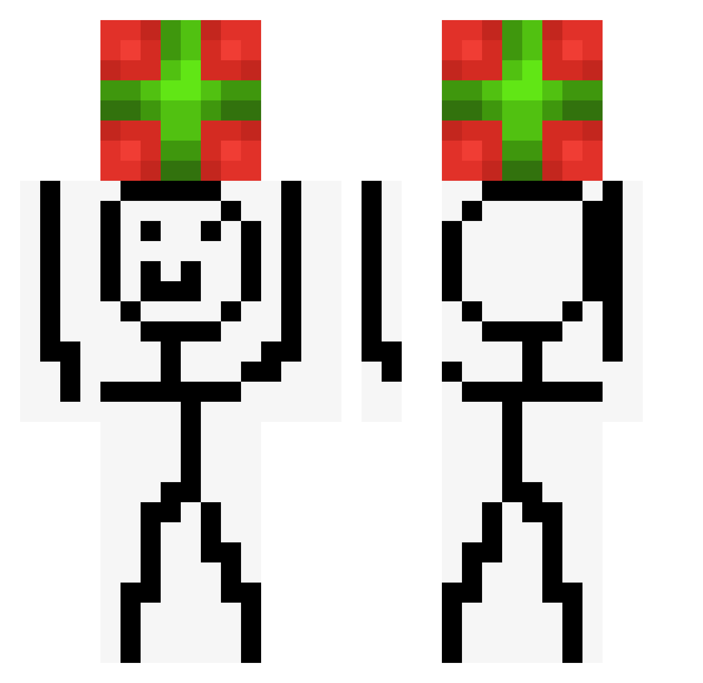 VinkelMan Minecraft skin, front and back view