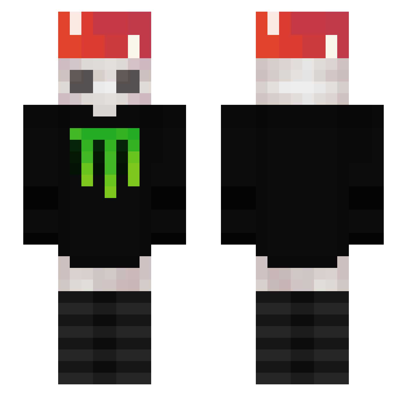 ArchieTramp Minecraft skin, front and back view