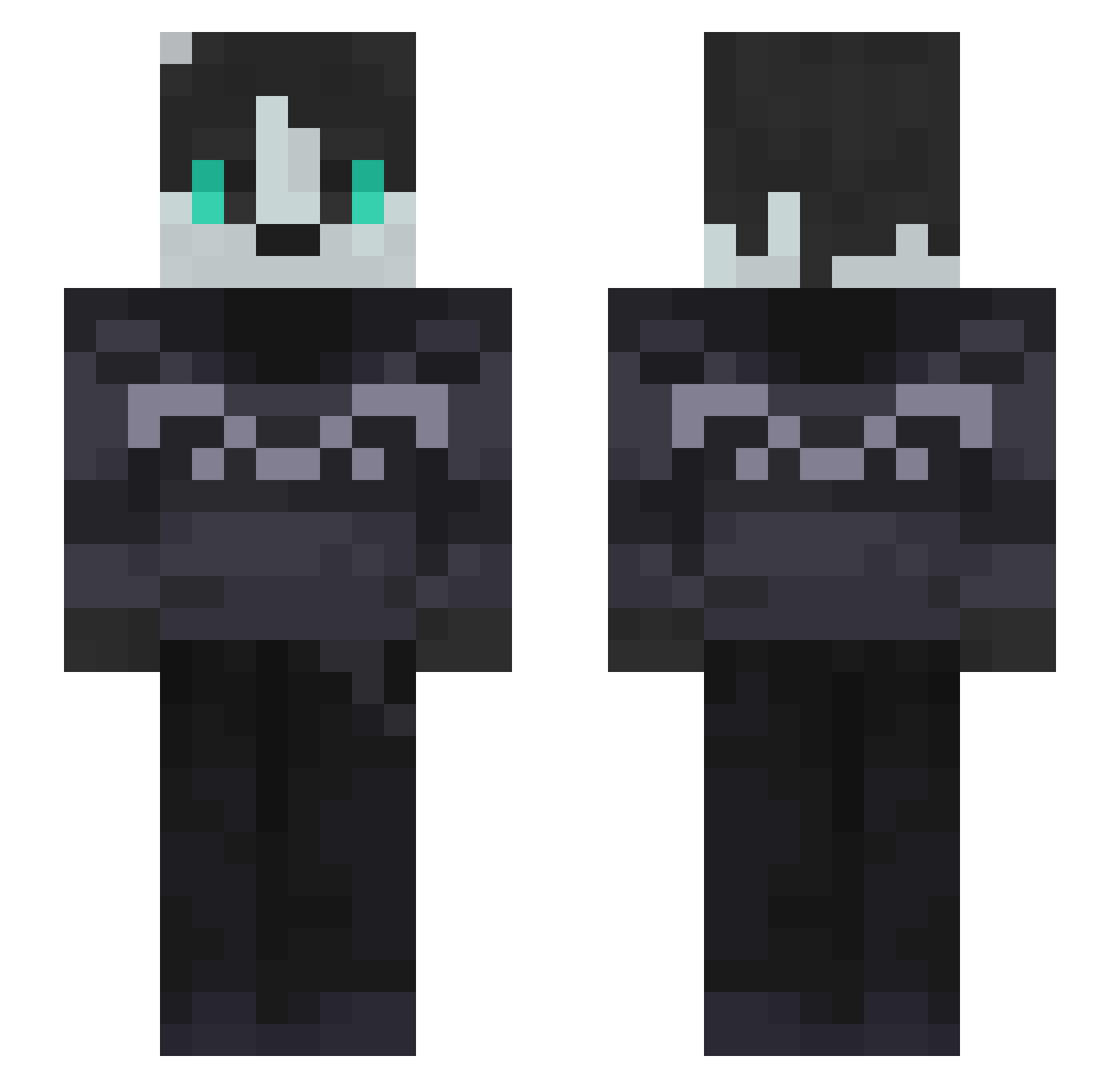 xMeowwwly Minecraft skin, front and back view