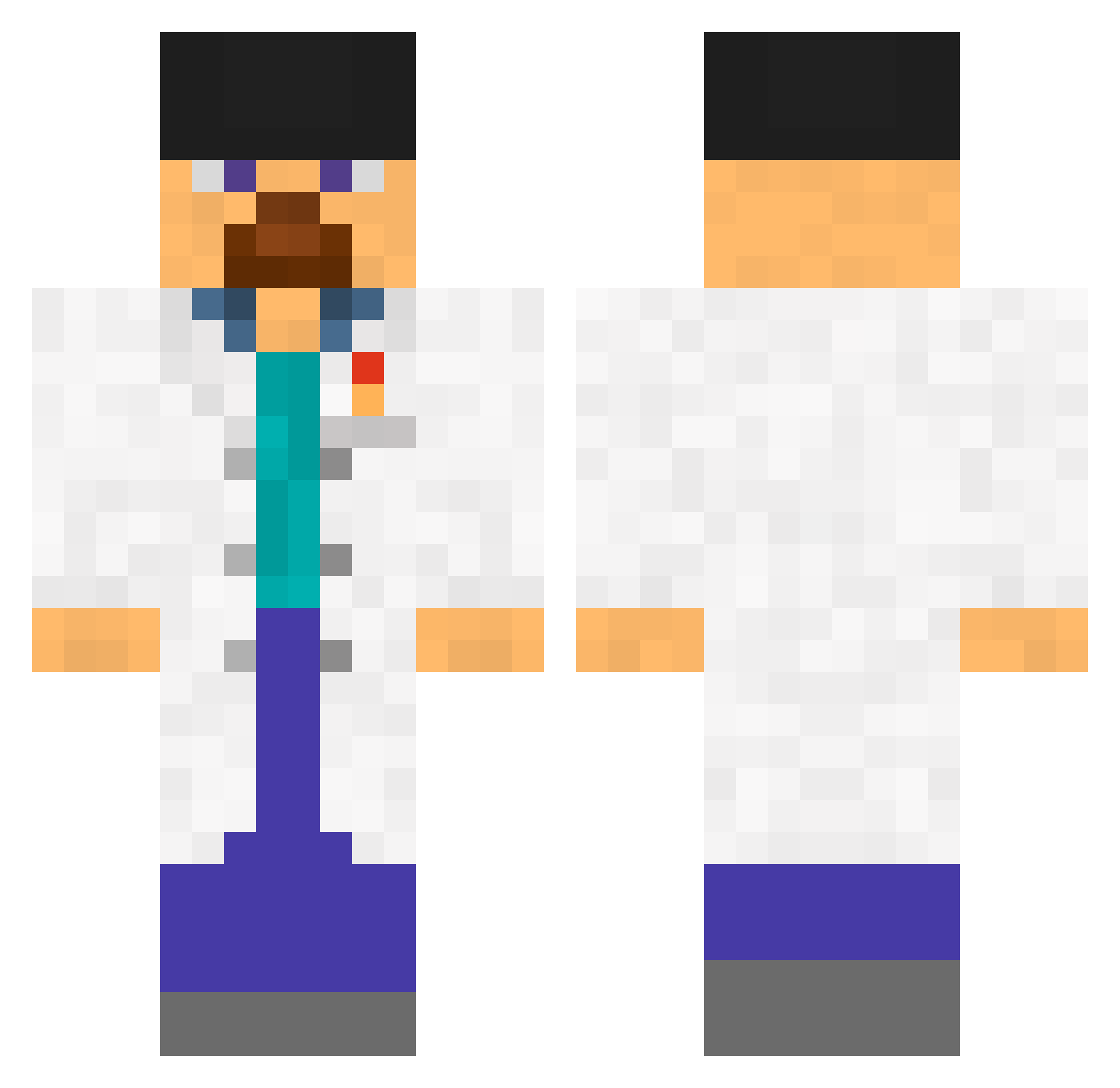Chemic Minecraft skin, front and back view