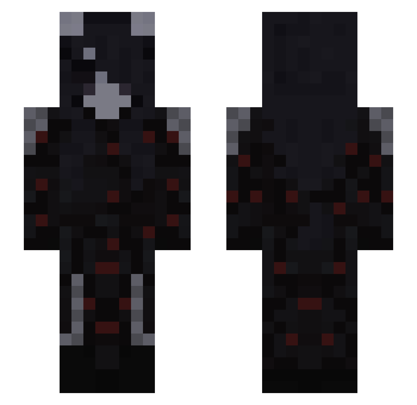 q_xi Minecraft skin, front and back view