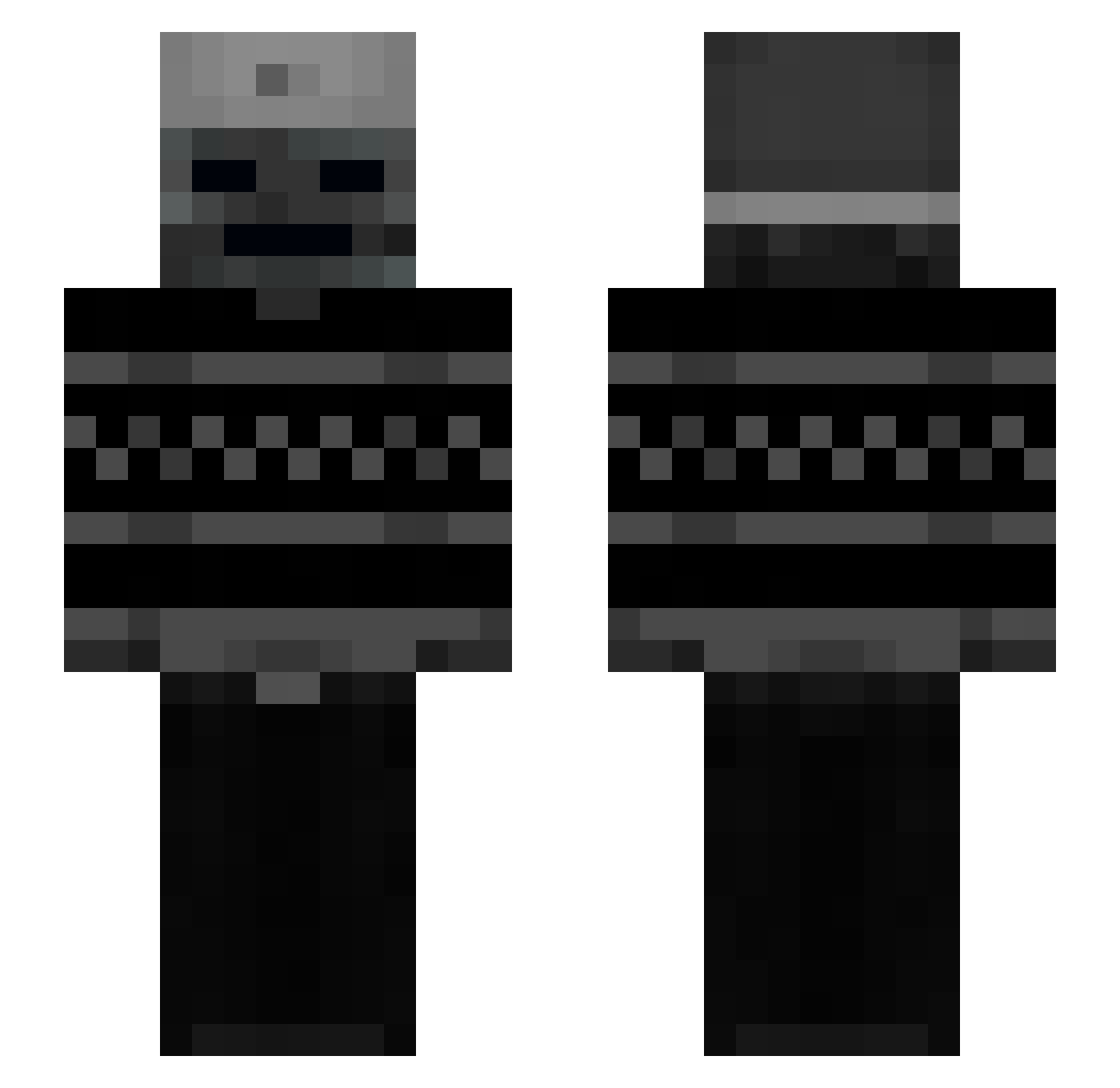 ZUKSN_888 Minecraft skin, front and back view