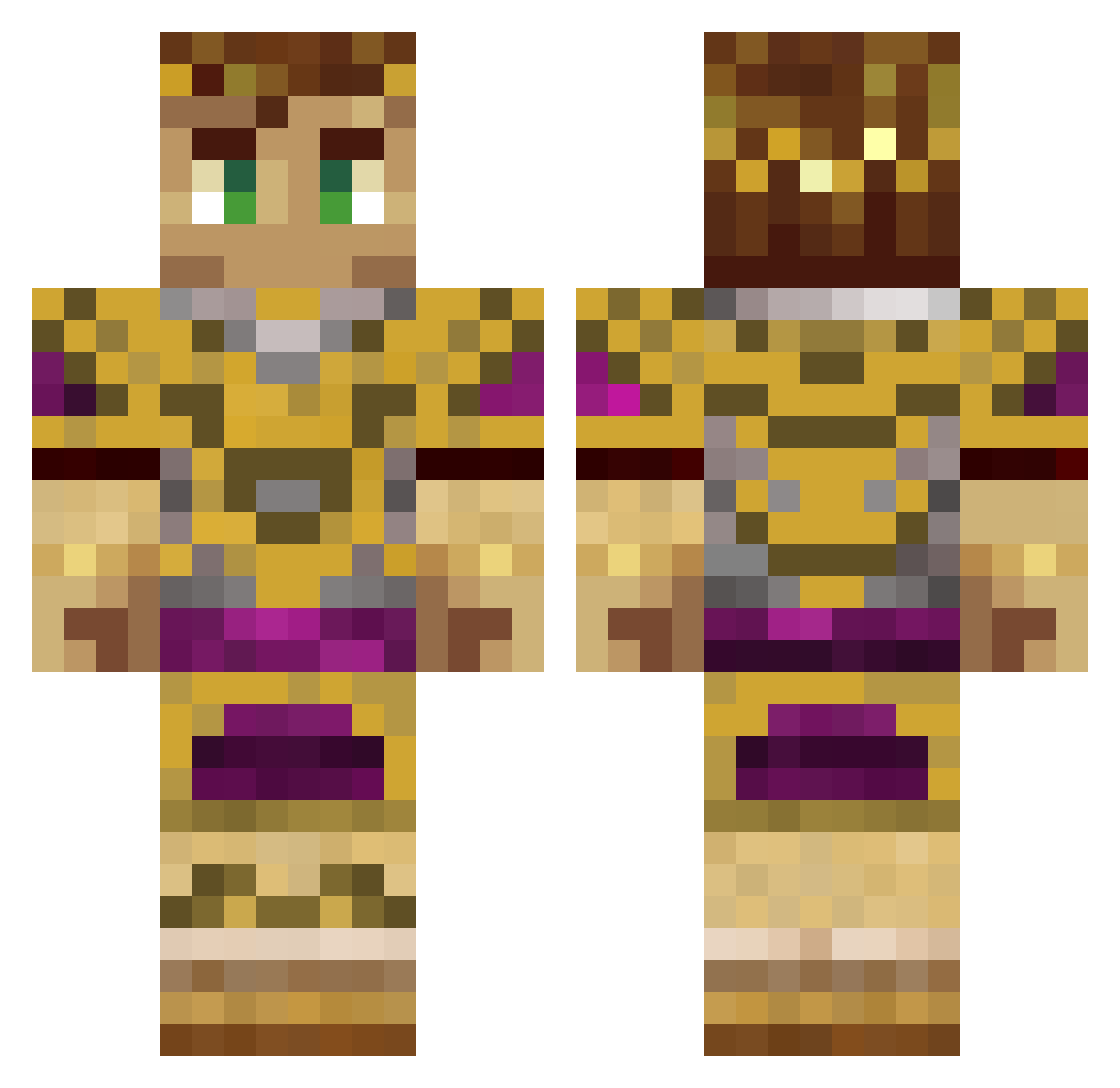 Enneco_de_Rialia Minecraft skin, front and back view