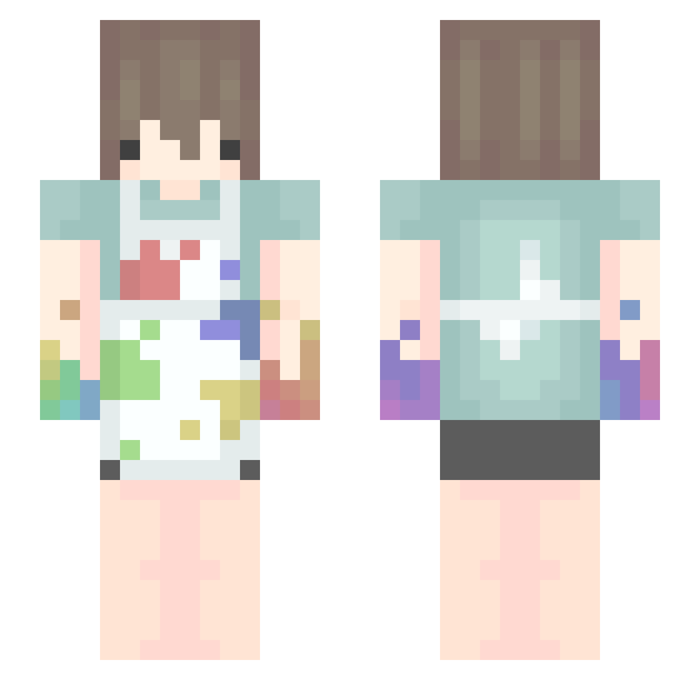 huafeng75 Minecraft skin, front and back view