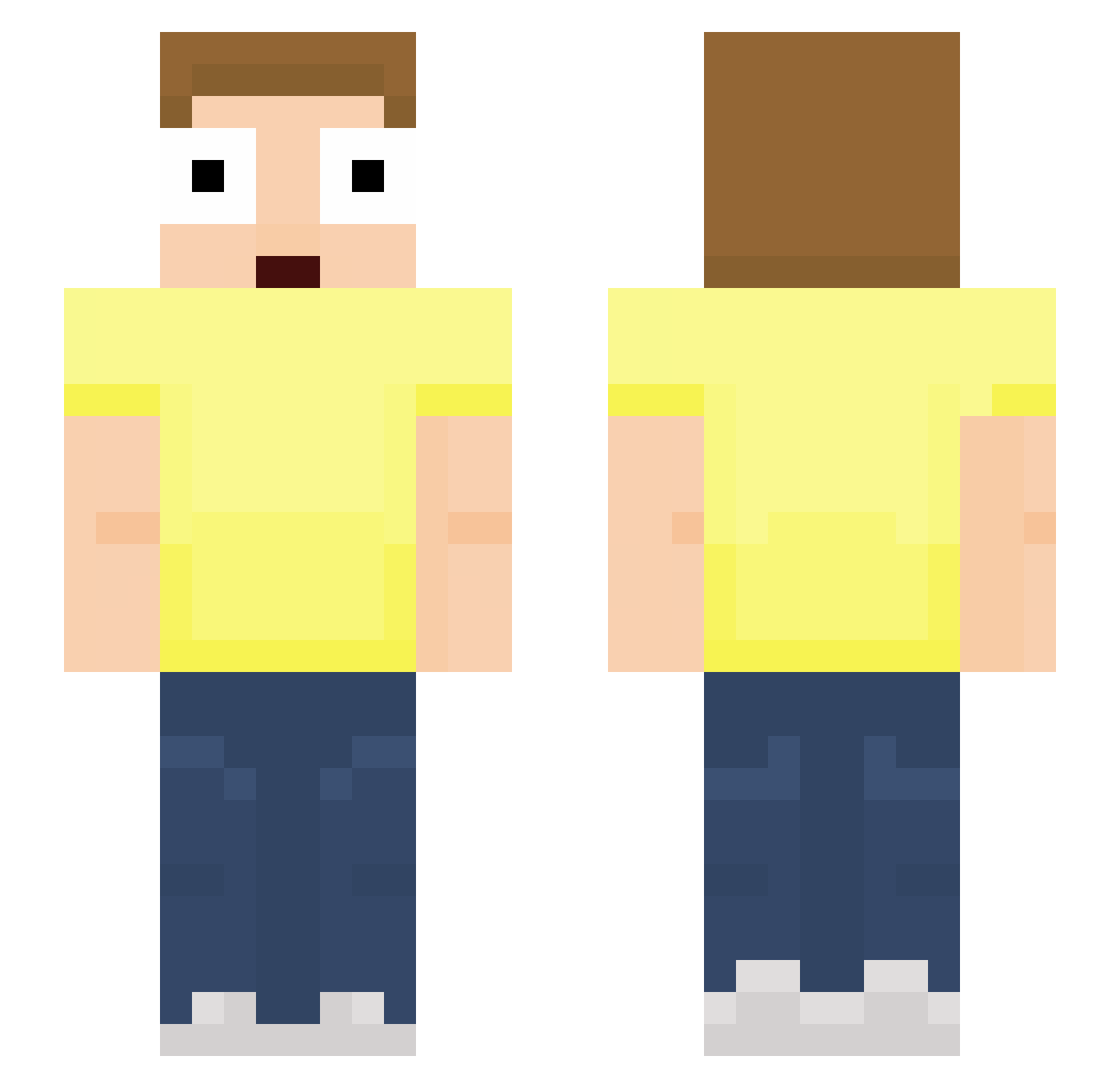 Battistini Minecraft skin, front and back view