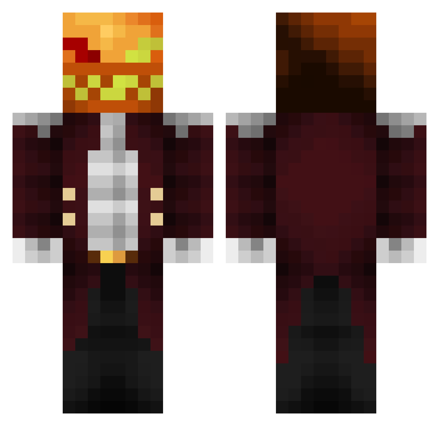 Dacites Minecraft skin, front and back view