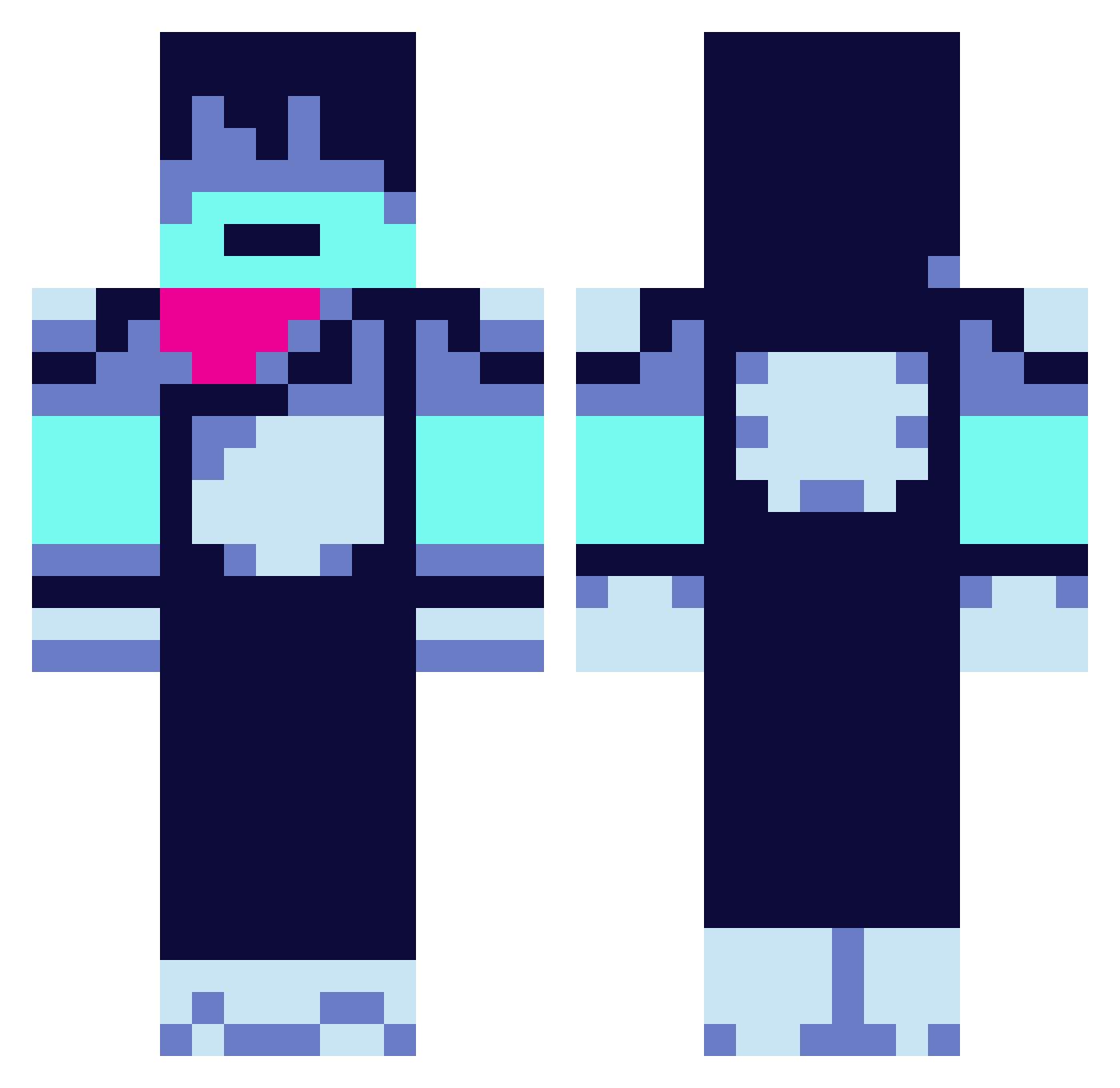 Geo_kou Minecraft skin, front and back view