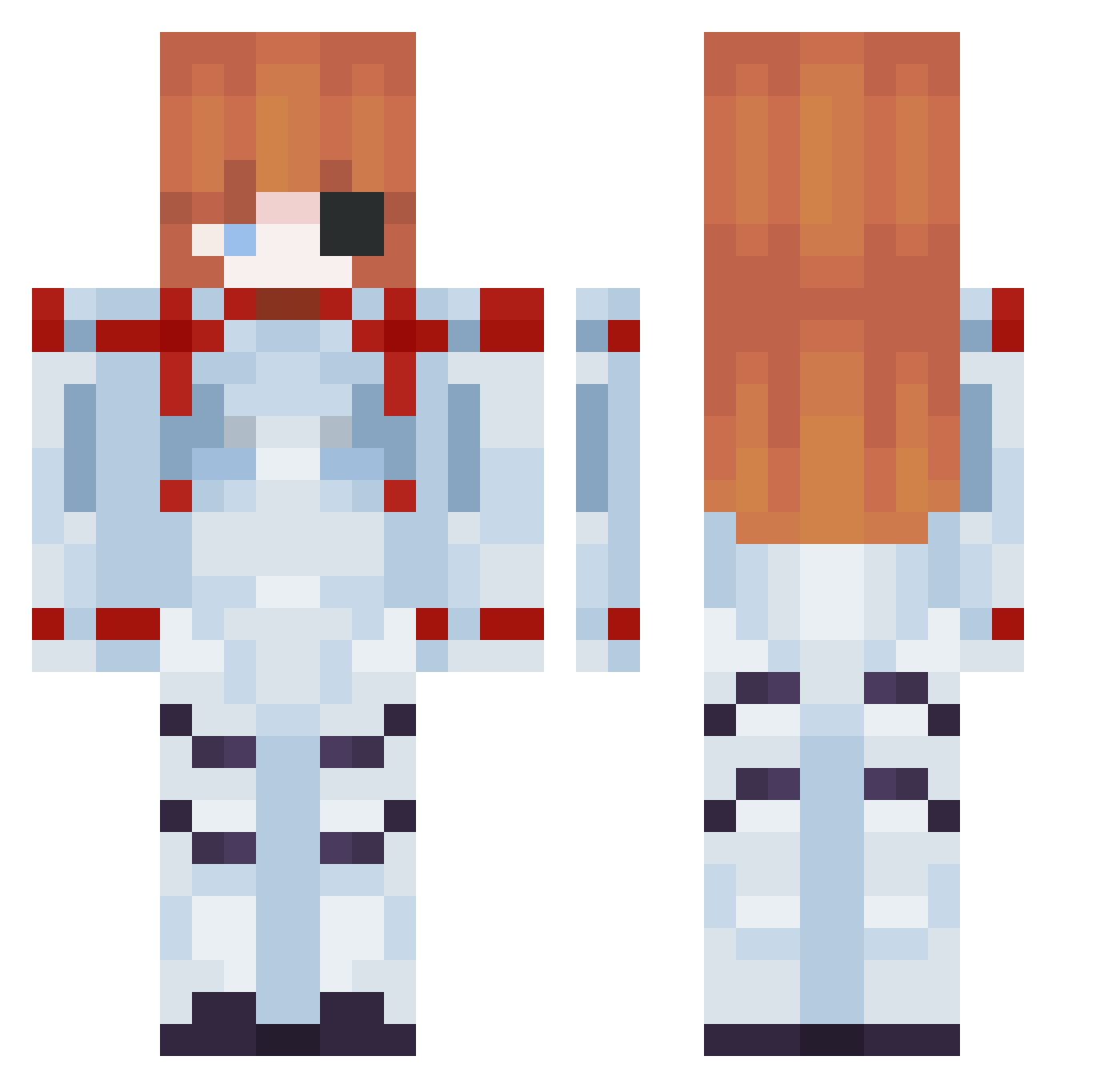 Shamanwww Minecraft skin, front and back view