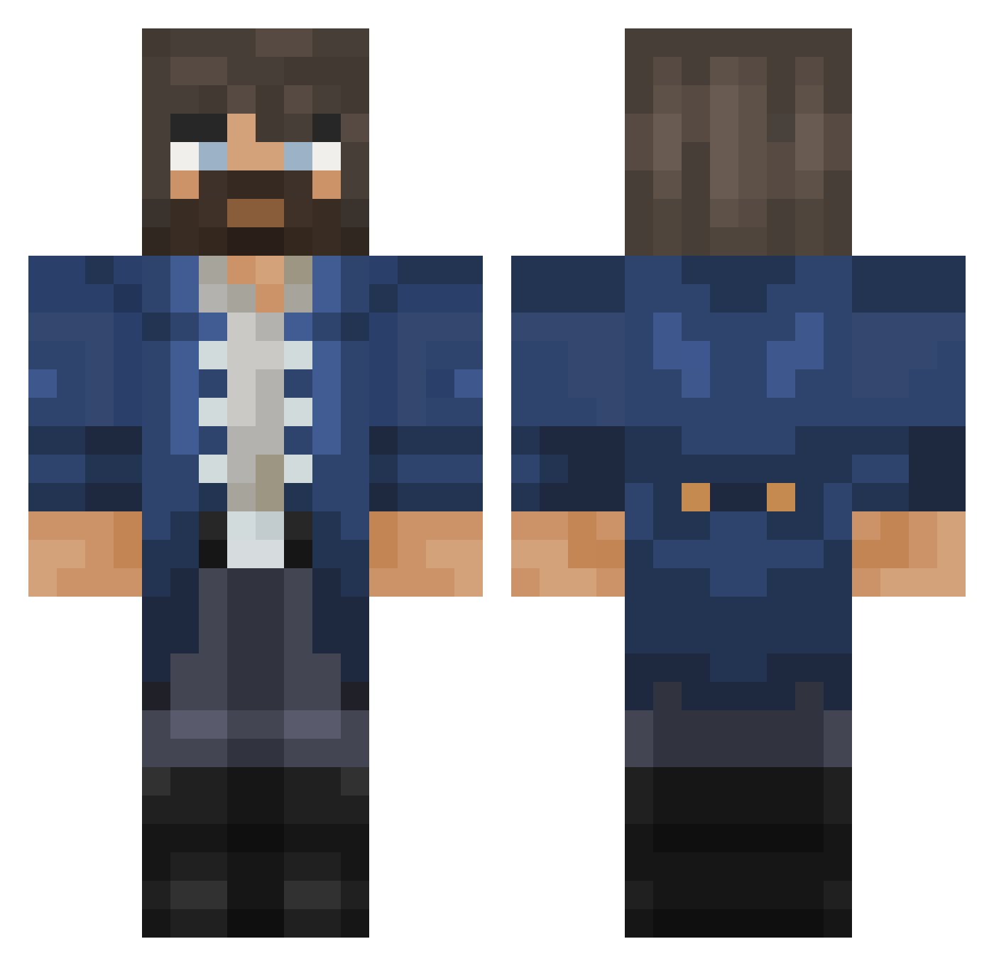 TonyGM Minecraft skin, front and back view