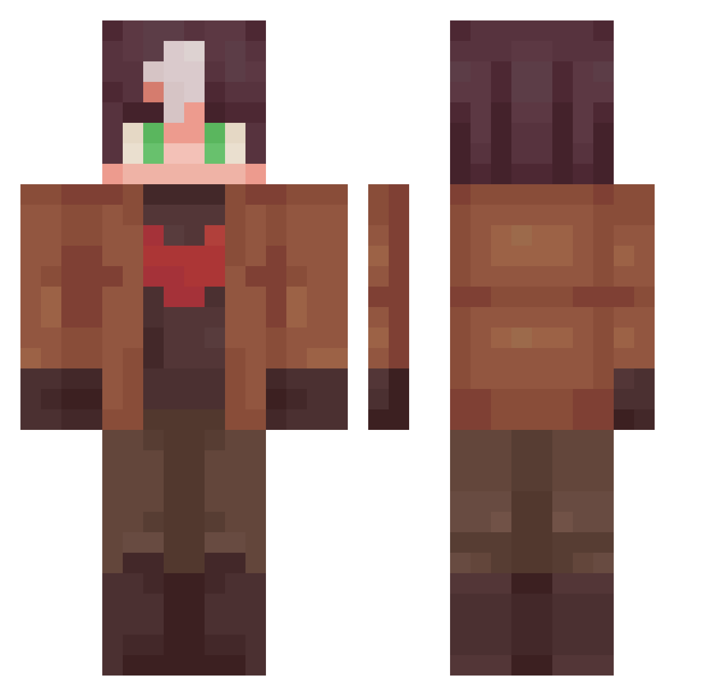 waterlice Minecraft skin, front and back view