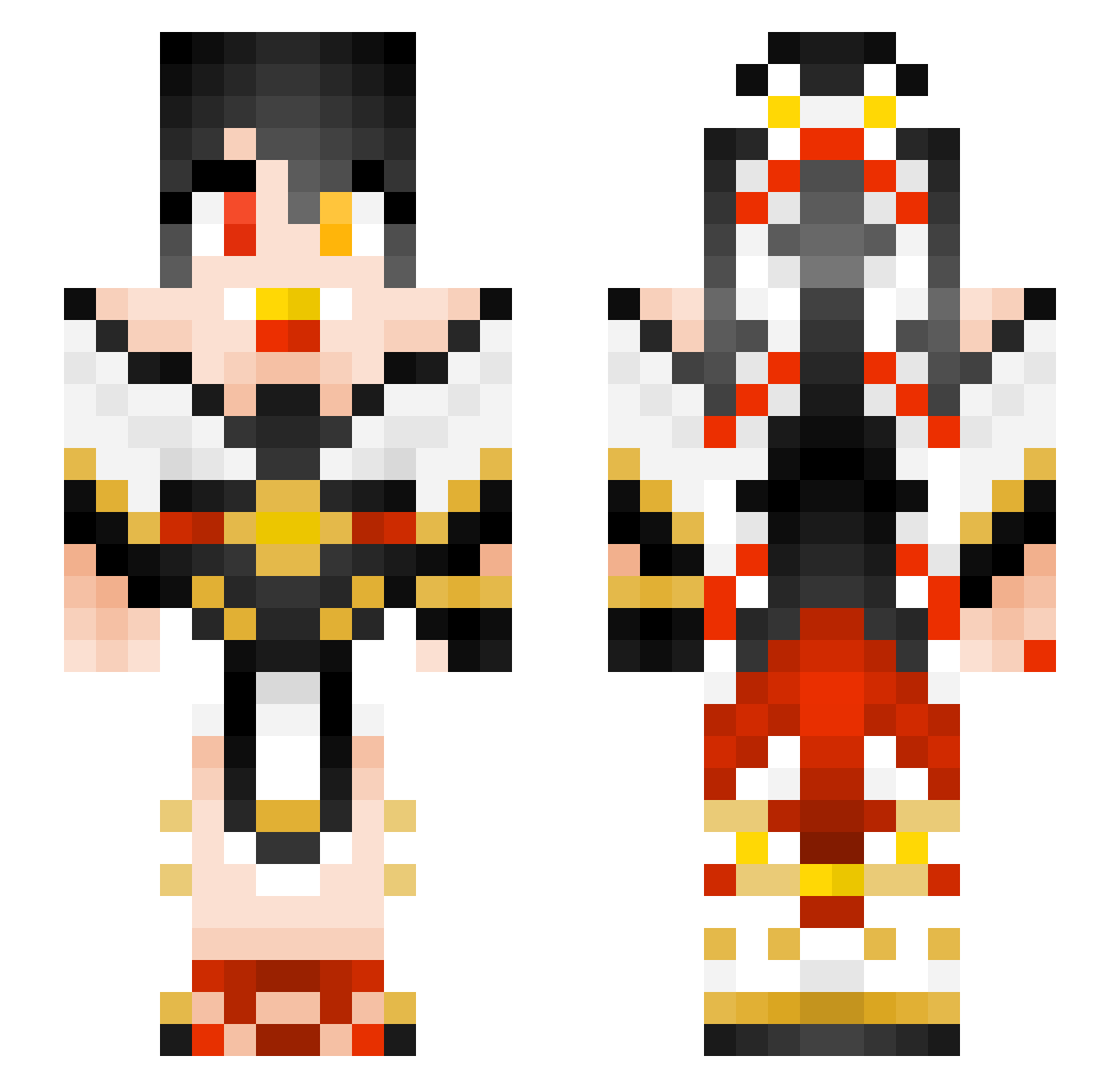 Zarosan Minecraft skin, front and back view