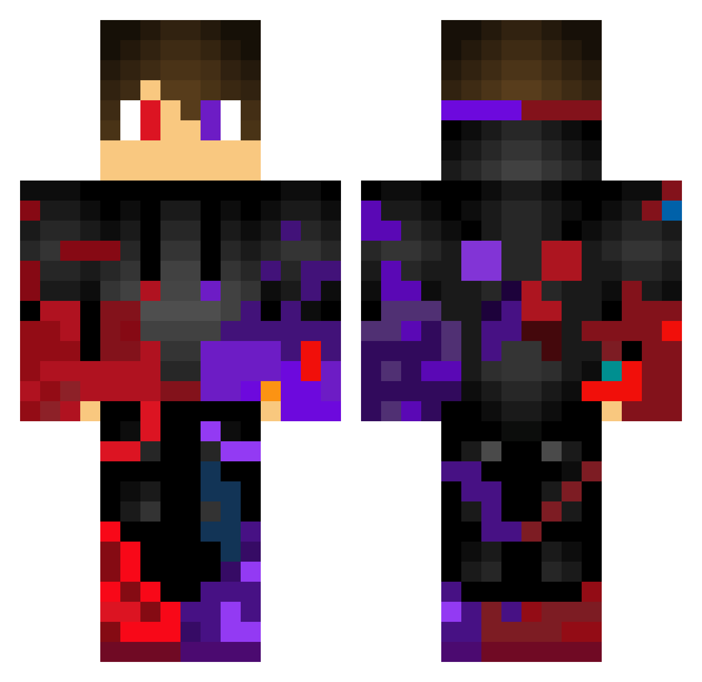HLRockstar2 Minecraft skin, front and back view