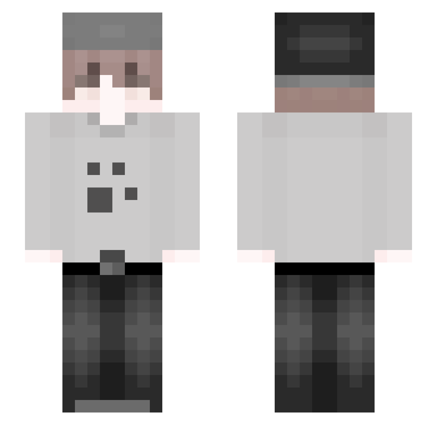 G1uX Minecraft skin, front and back view