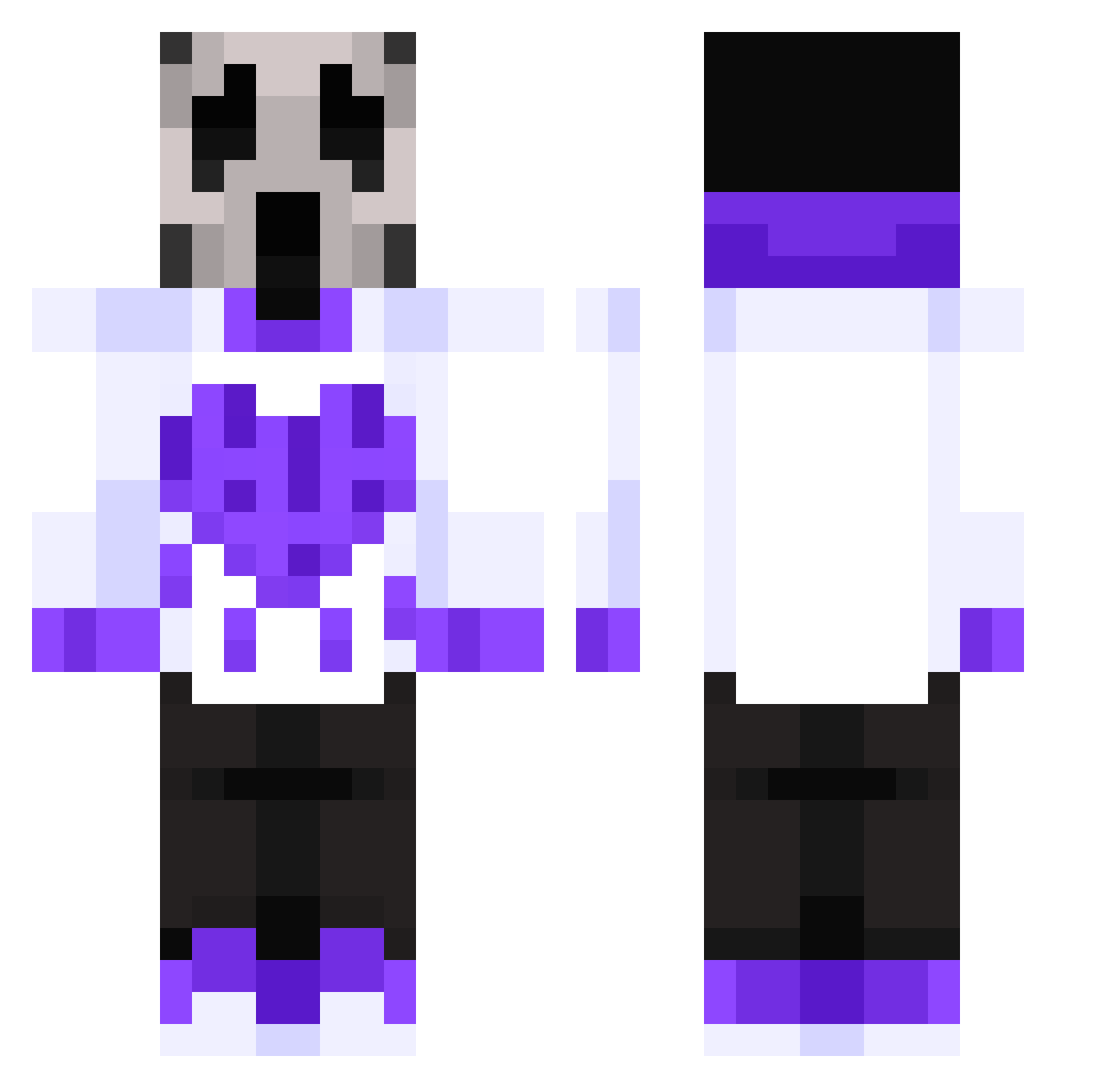 RisingRealms Minecraft skin, front and back view