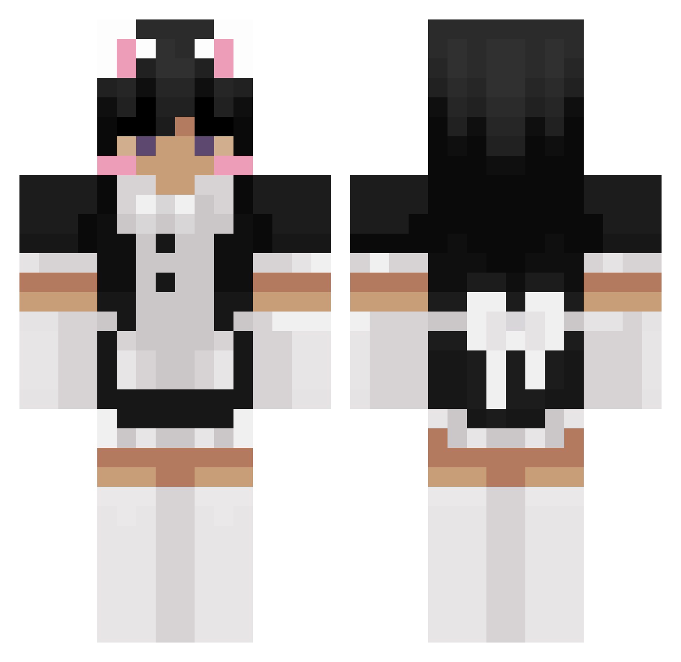 Initiall3 Minecraft skin, front and back view
