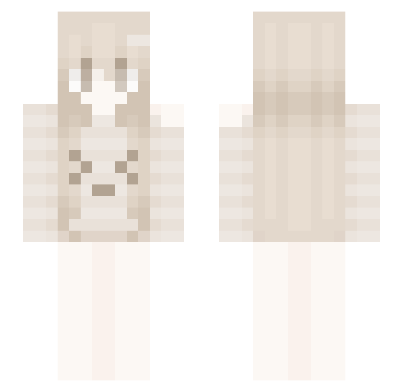 pupwf Minecraft skin, front and back view