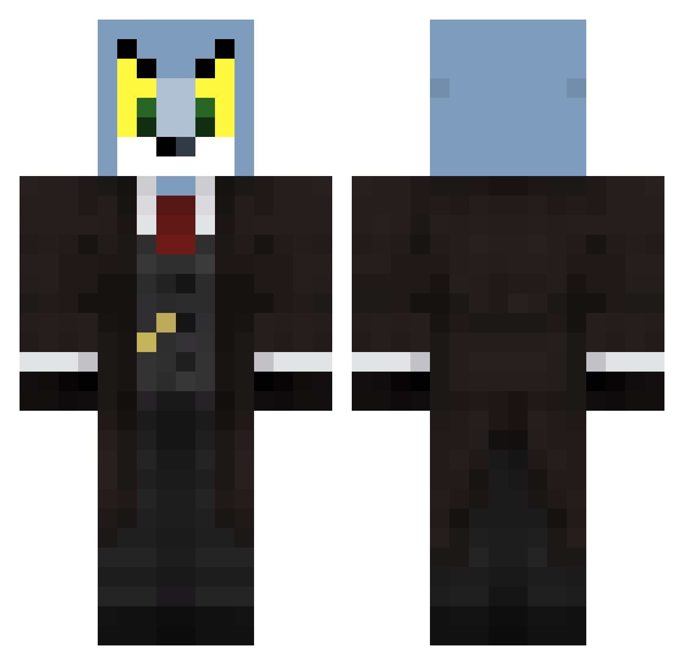 RAND0RU Minecraft skin, front and back view