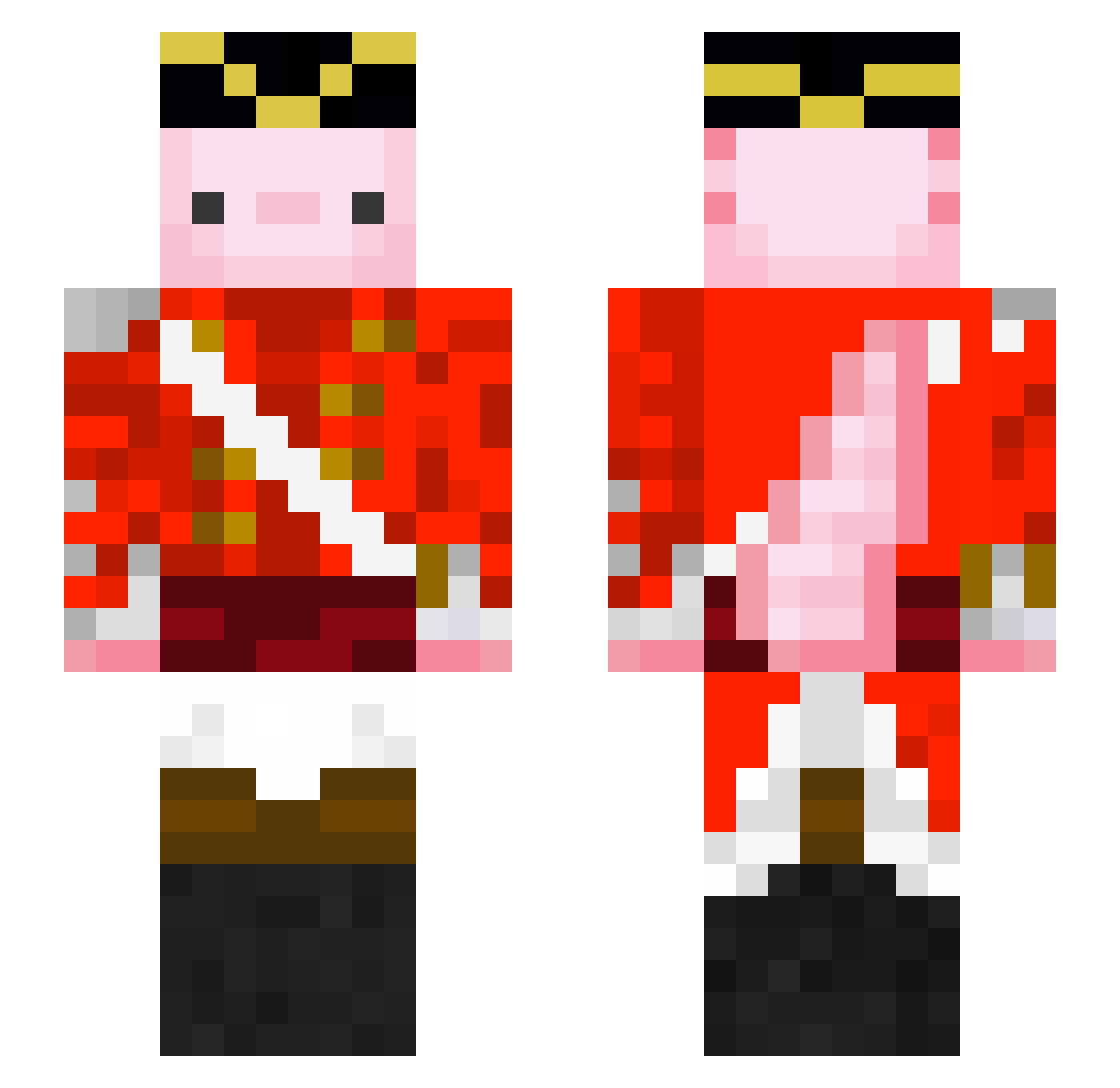 Lapidify Minecraft skin, front and back view
